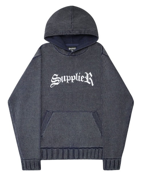 A'GEM/9 × .kom『SUPPLIER/サプライヤー』LOGO KNIT HOODIE / ロゴ