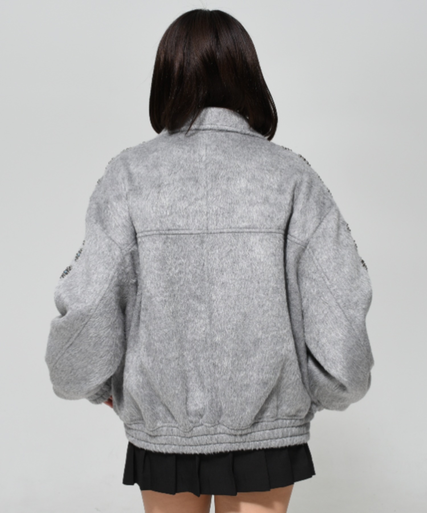 OY/オーワイ』 TURQUOISE STUD HAIRY WOOL JACKET/ターコイズ スタッド