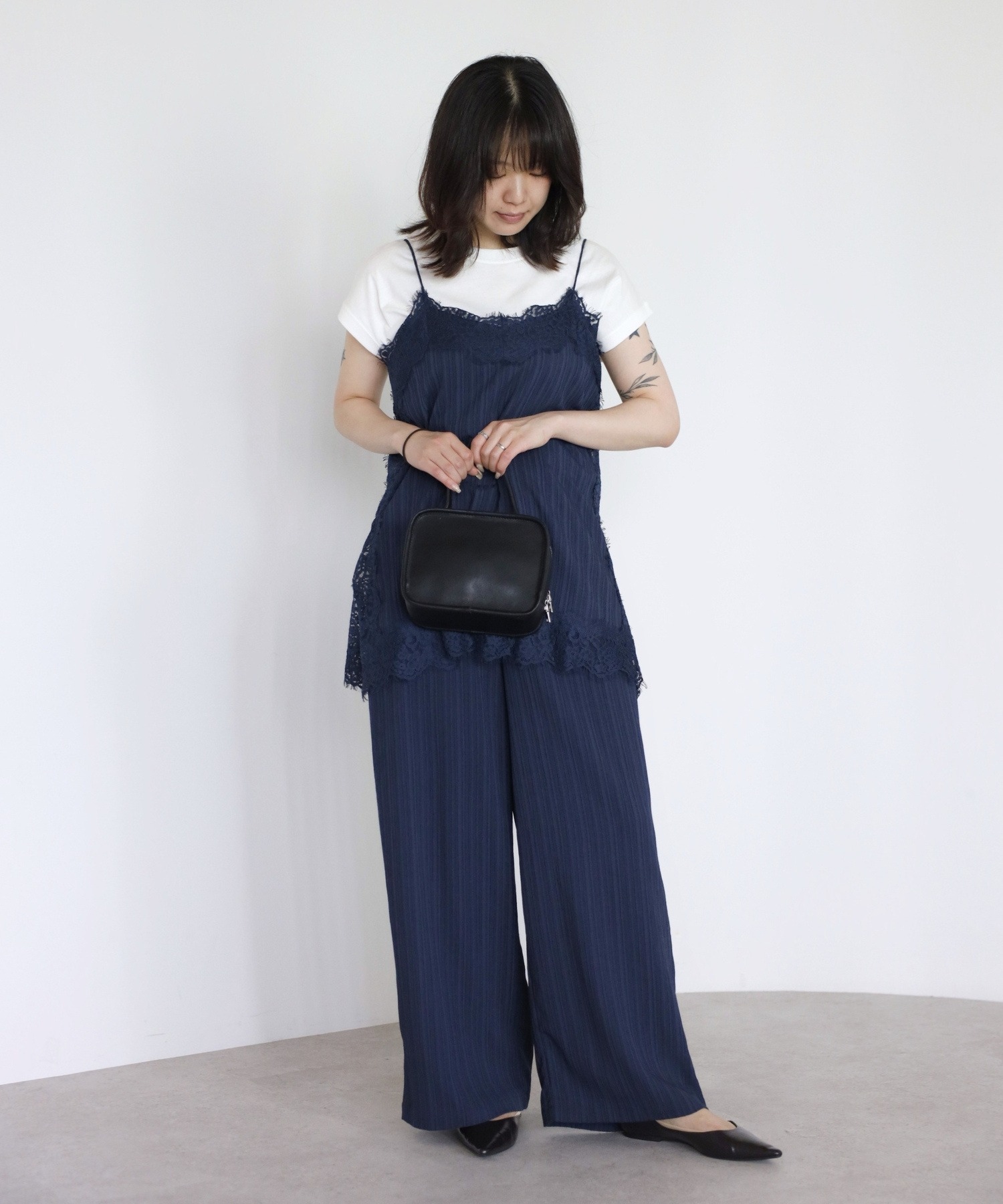 model：H165 着用サイズ：FREE