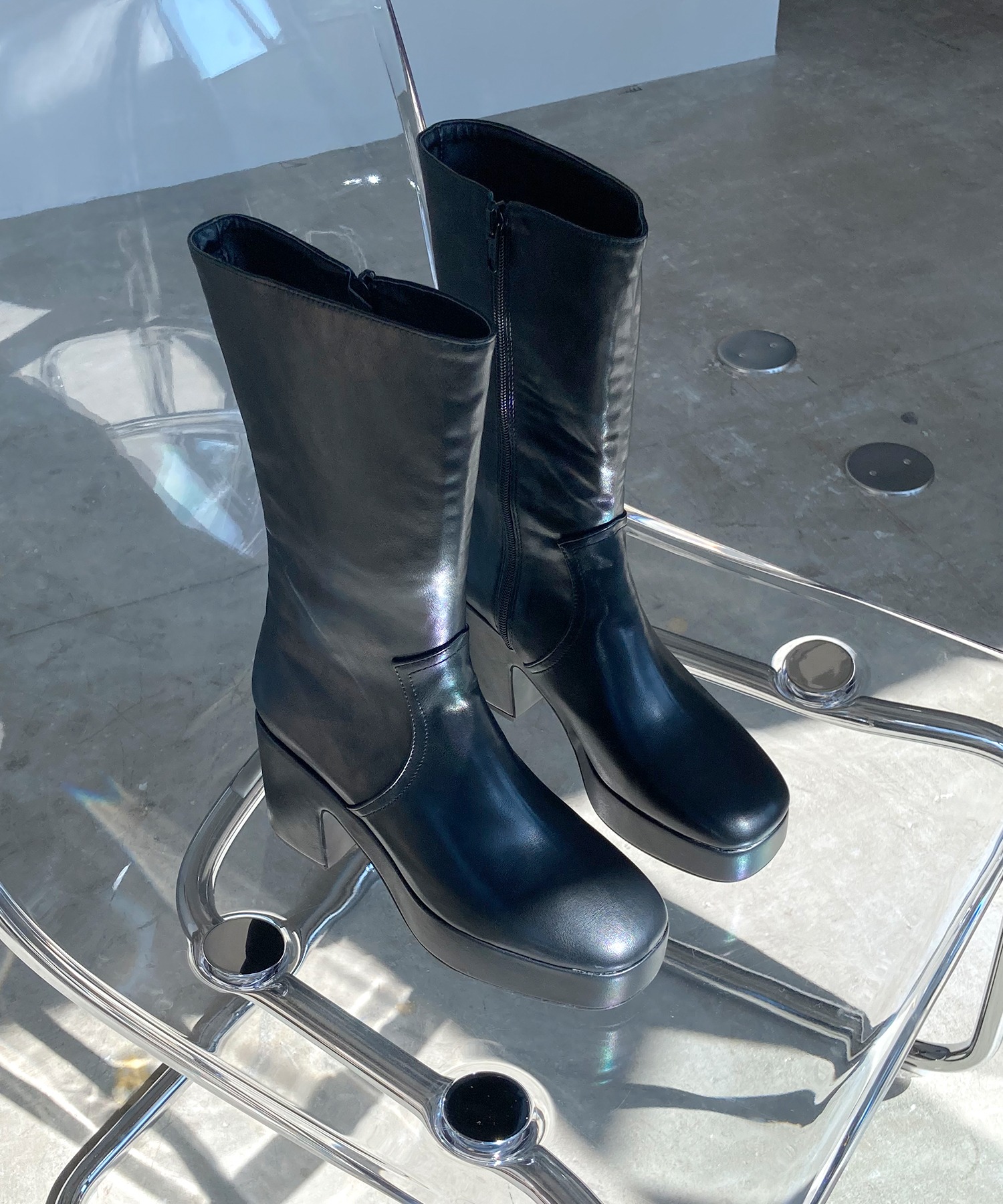 chuclla】Volume sole Middle boots chs103-ファッション通販サイト