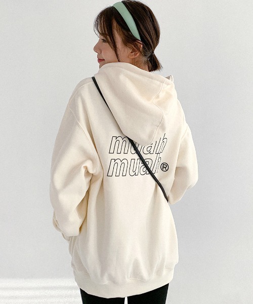 パーカー A'GEM/9 × .kom「muah muah/ムーアムーア」POINT LOGO OVERFIT HOODIE/ポイントロゴ オーバーフ A'GEA'GEM/9 × .kom『muah muah/ムーアムーア』POINT LOGO