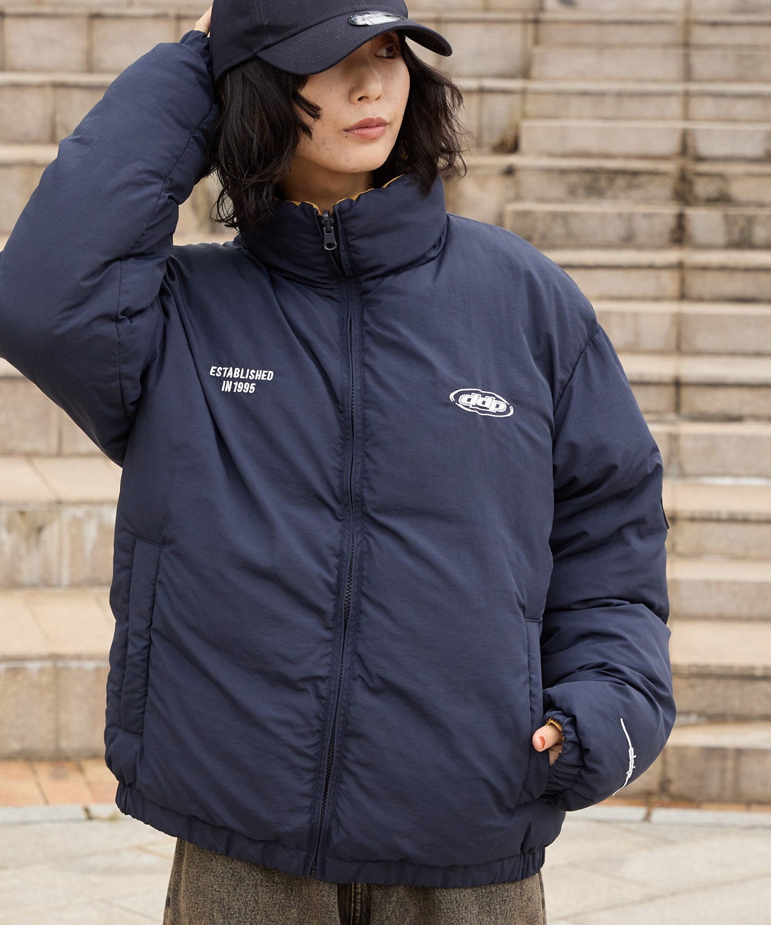 DDP/ディーディーピー 別注 2WAYリバーシブル ロゴ刺繍 オーバーサイズ