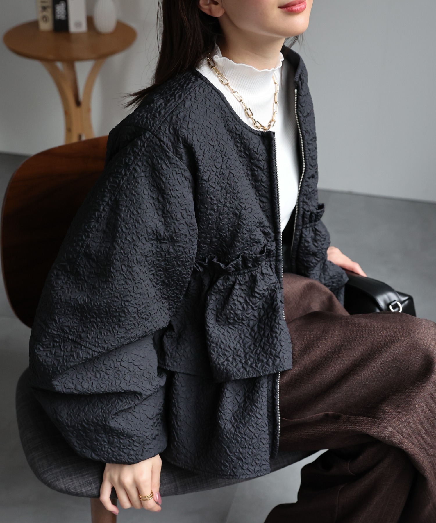 model：162cm 着用サイズ：F
