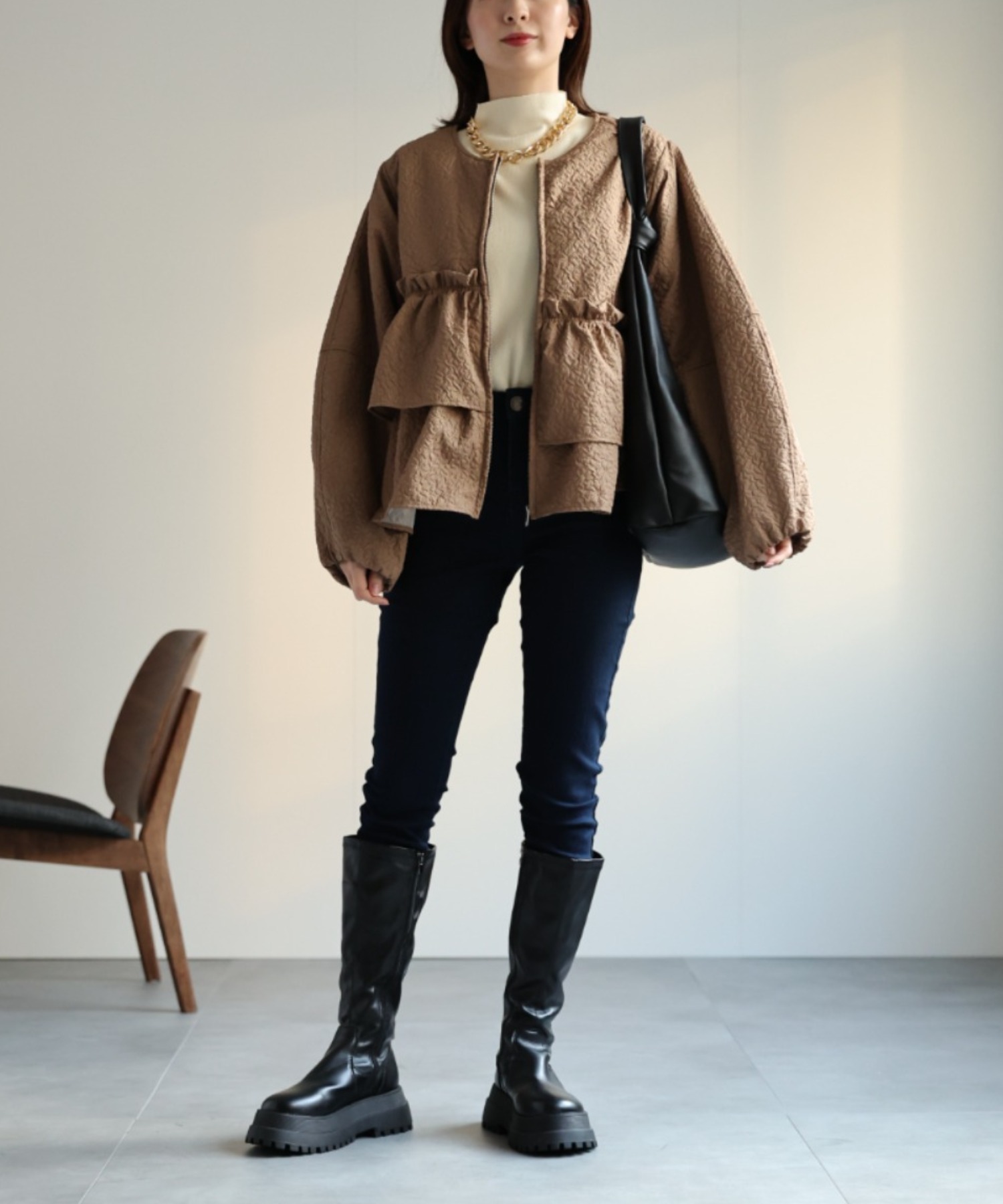 model：162cm 着用サイズ：F
