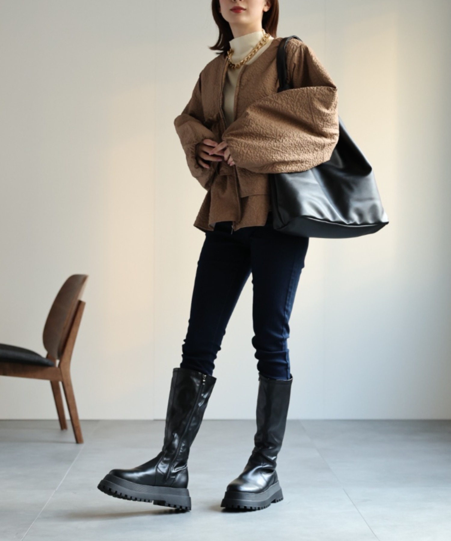model：162cm 着用サイズ：F