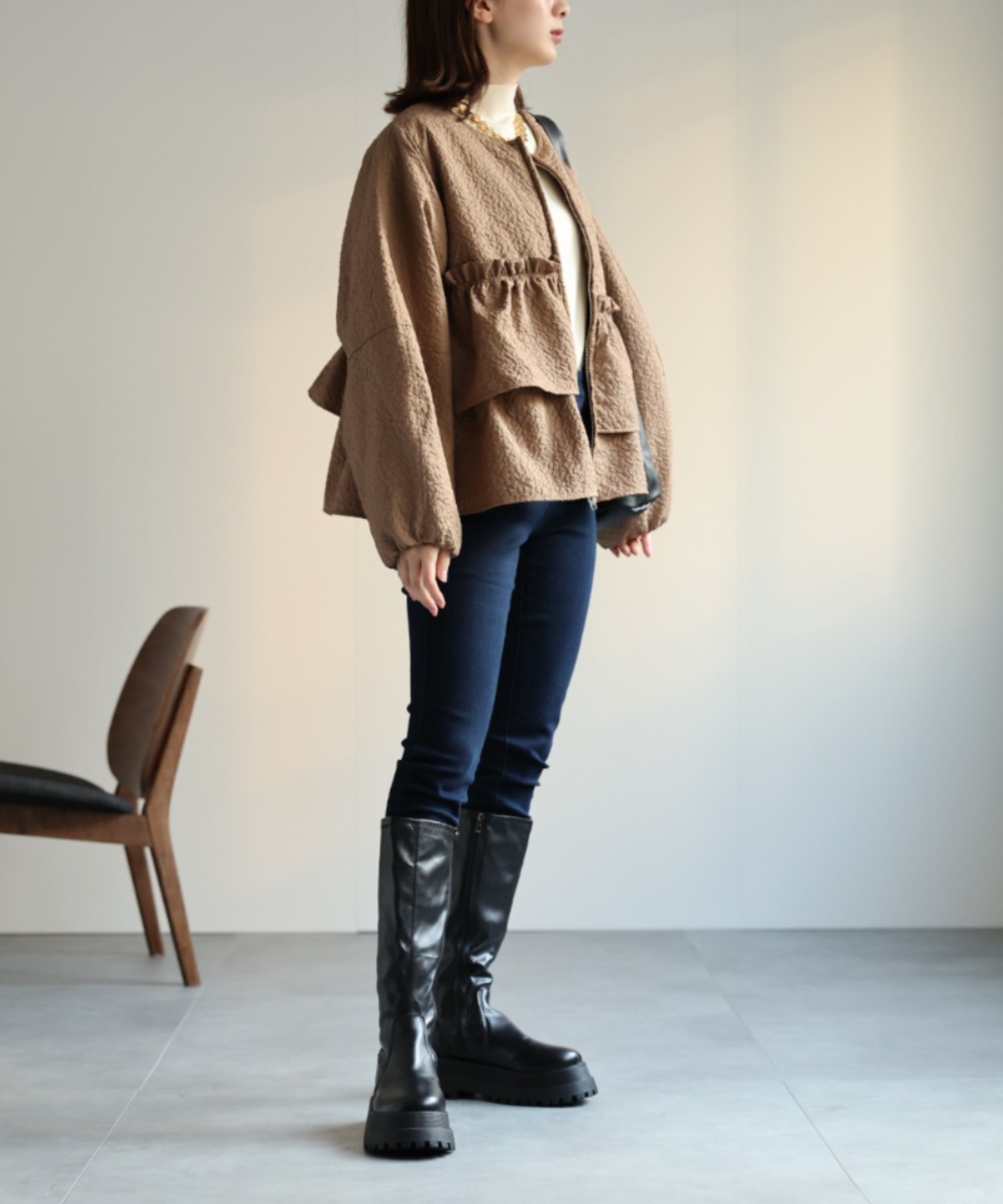 model：162cm 着用サイズ：F