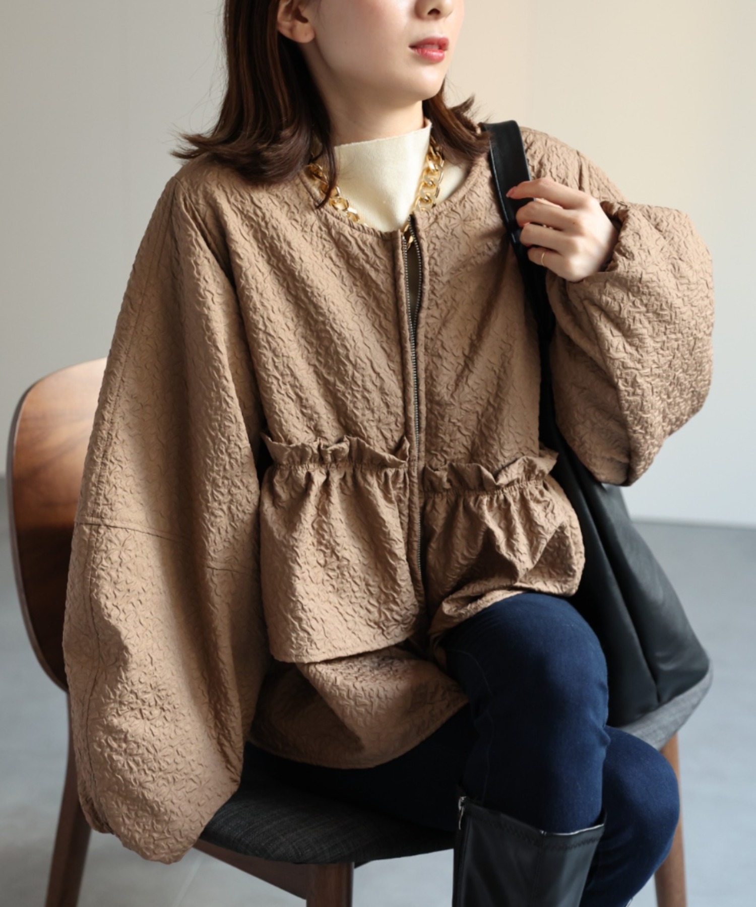 model：162cm 着用サイズ：F
