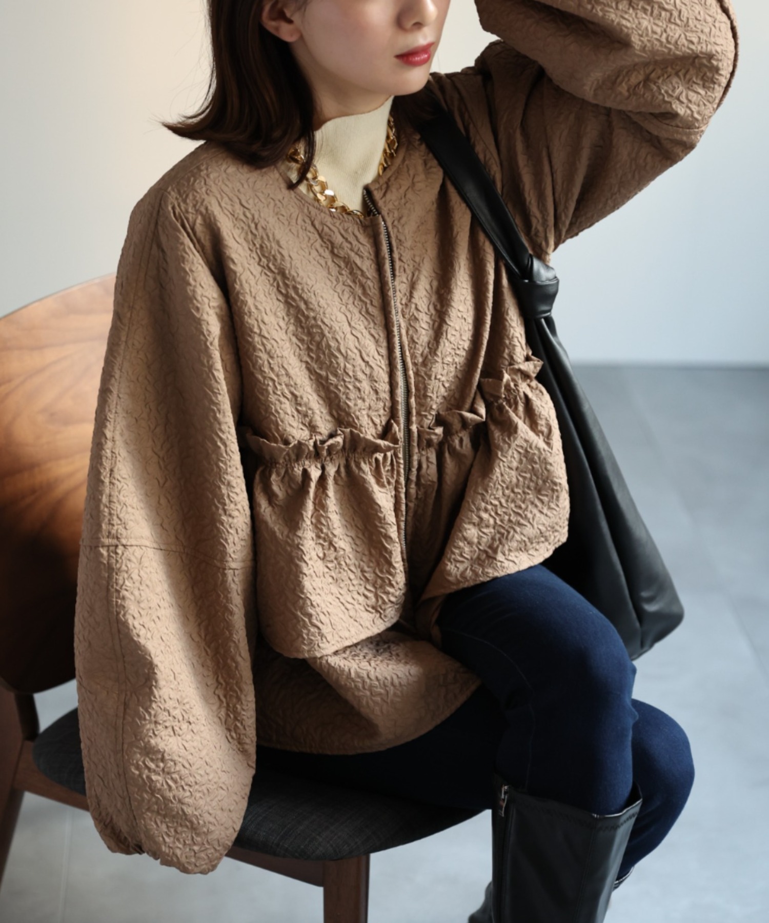 model：162cm 着用サイズ：F