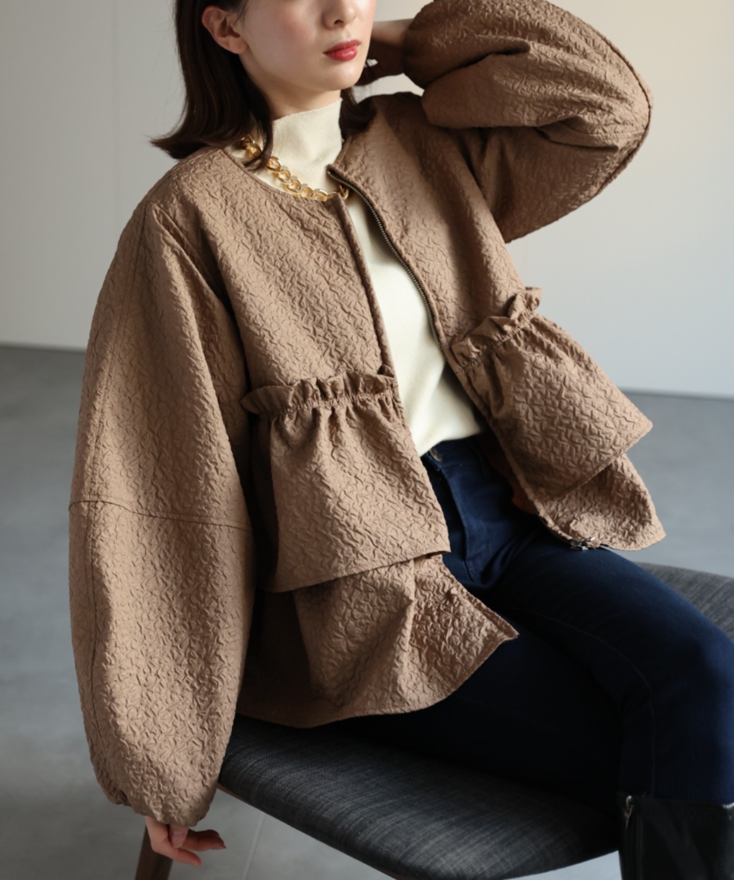 model：162cm 着用サイズ：F