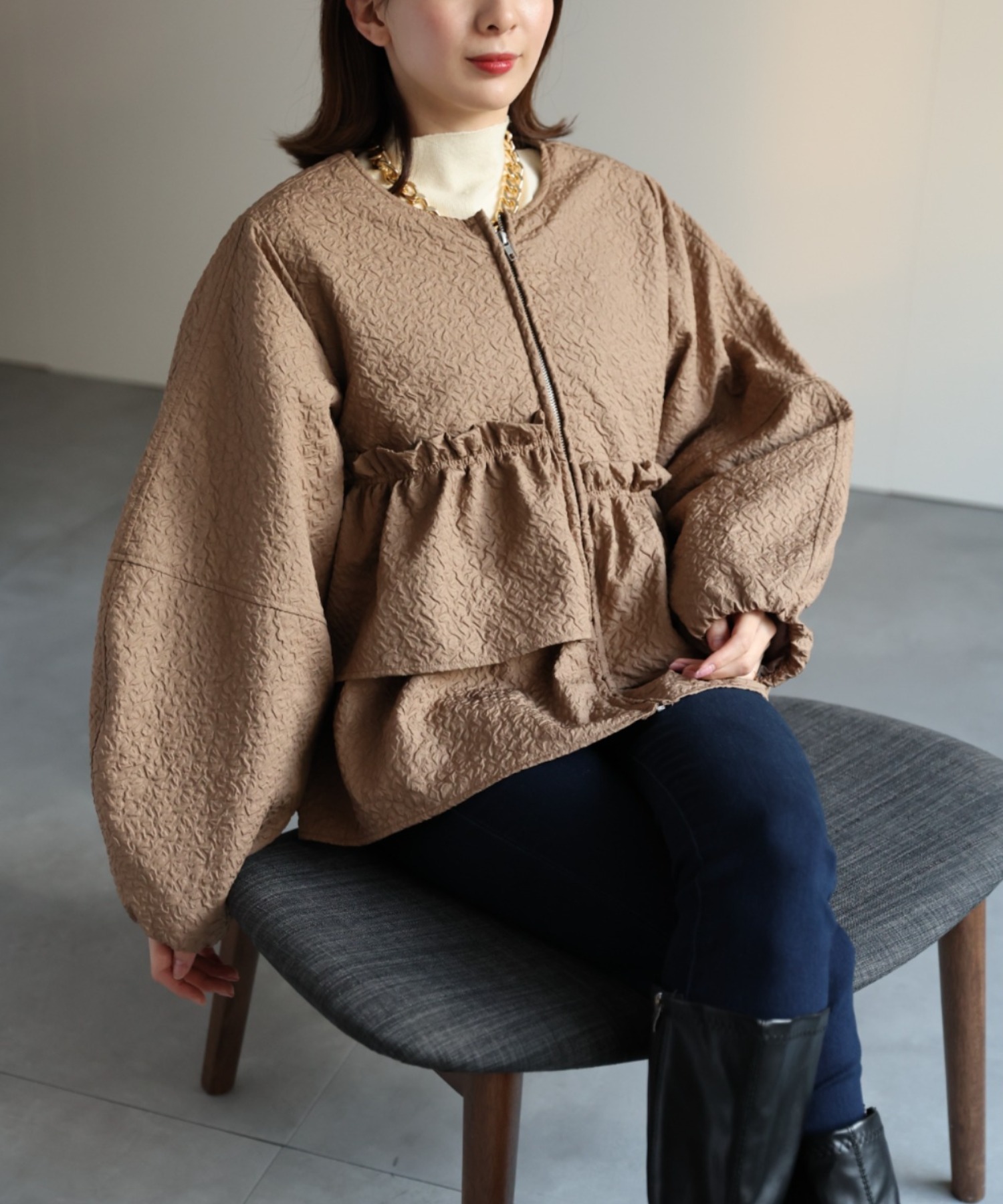 model：162cm 着用サイズ：F
