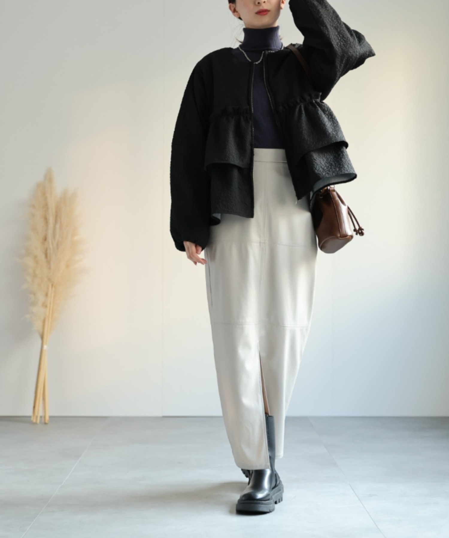 model：162cm 着用サイズ：F