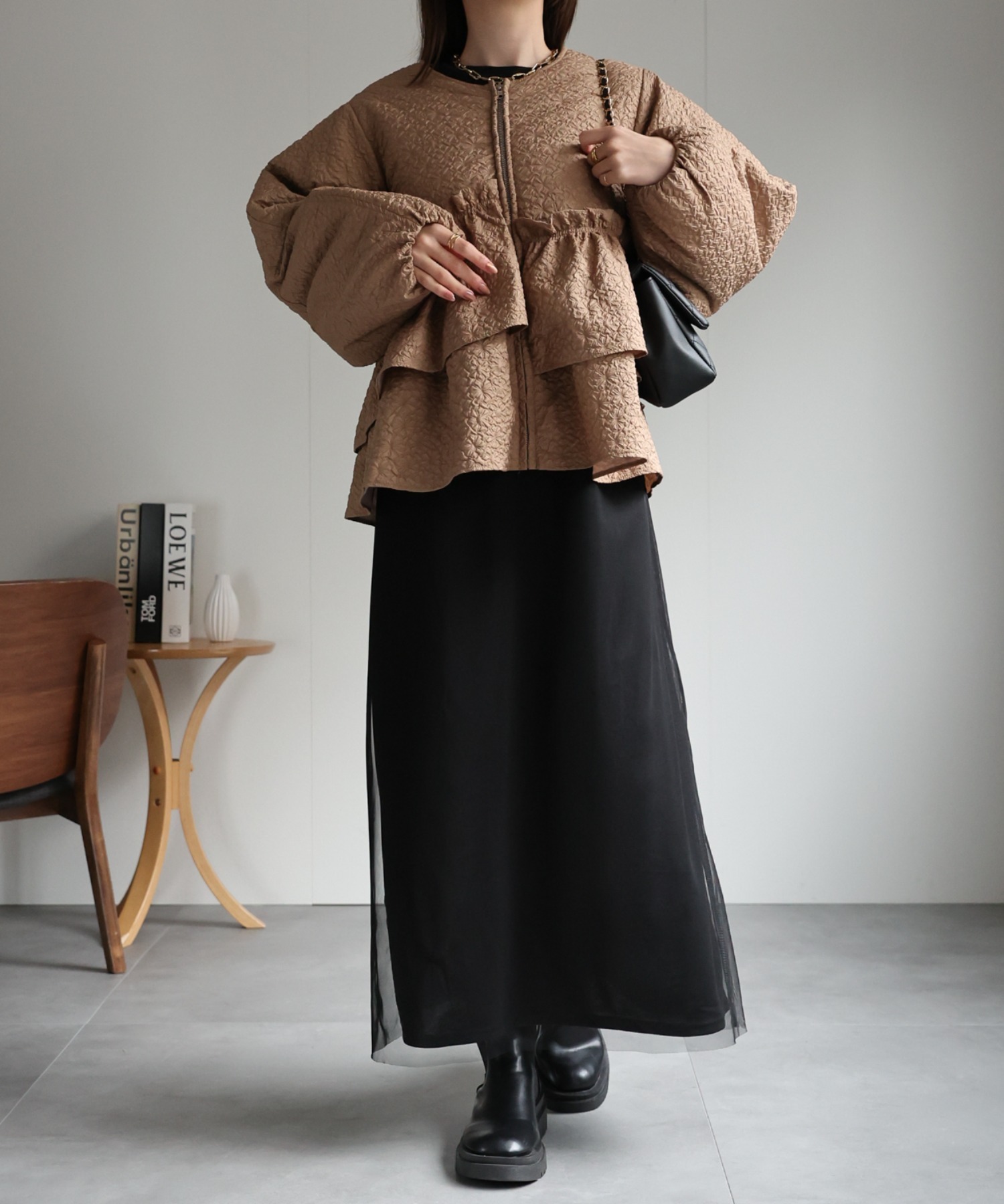 model：162cm 着用サイズ：F
