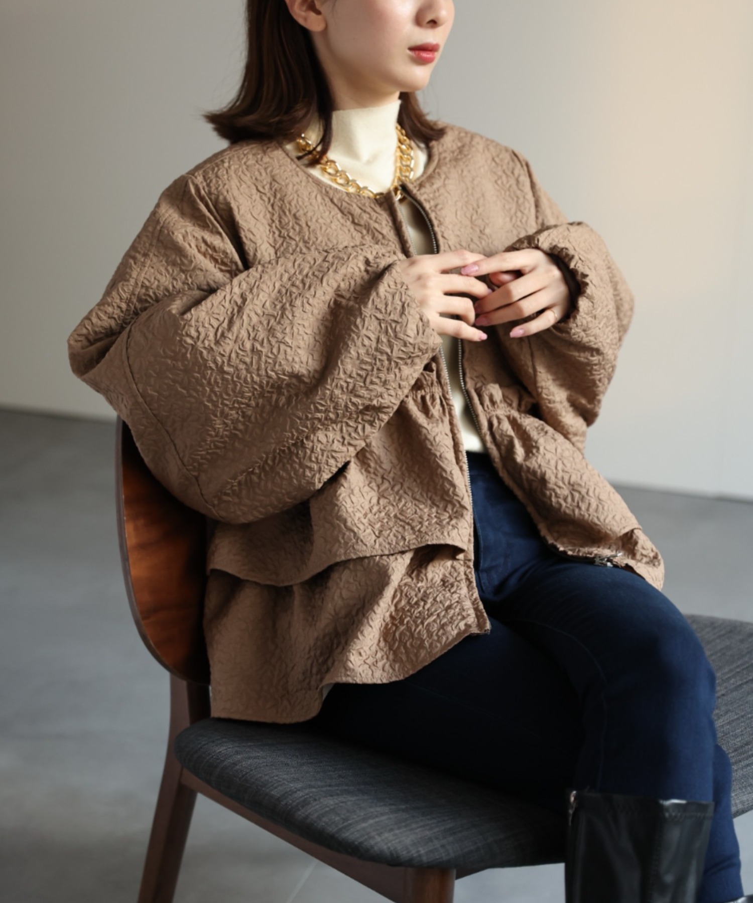 model：162cm 着用サイズ：F