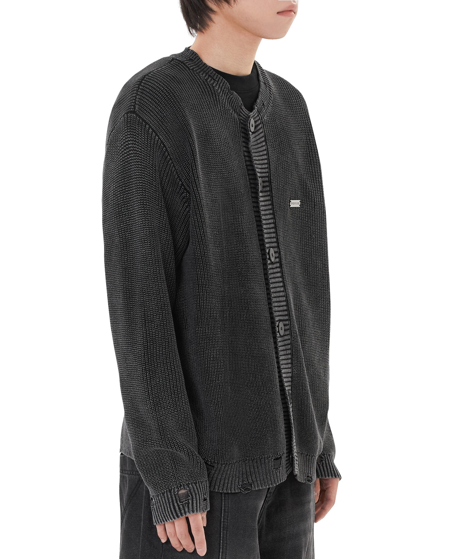 OY/オーワイ』 DISTRESSED DYED CARDIGAN/ダメージ加工