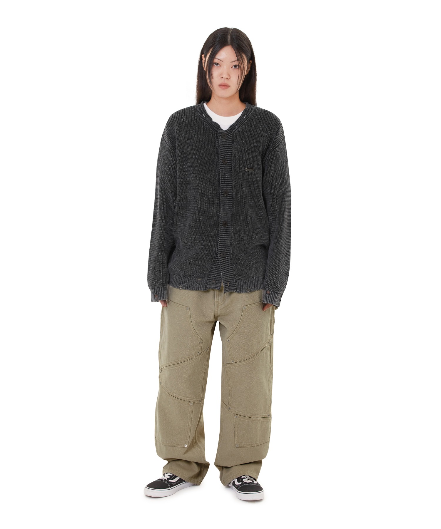 【最終価格】【最新作】現行完売品DIESELダメージ加工ニット カーディガン OY/オーワイ』 DISTRESSED DYED CARDIGAN/ダメージ加工