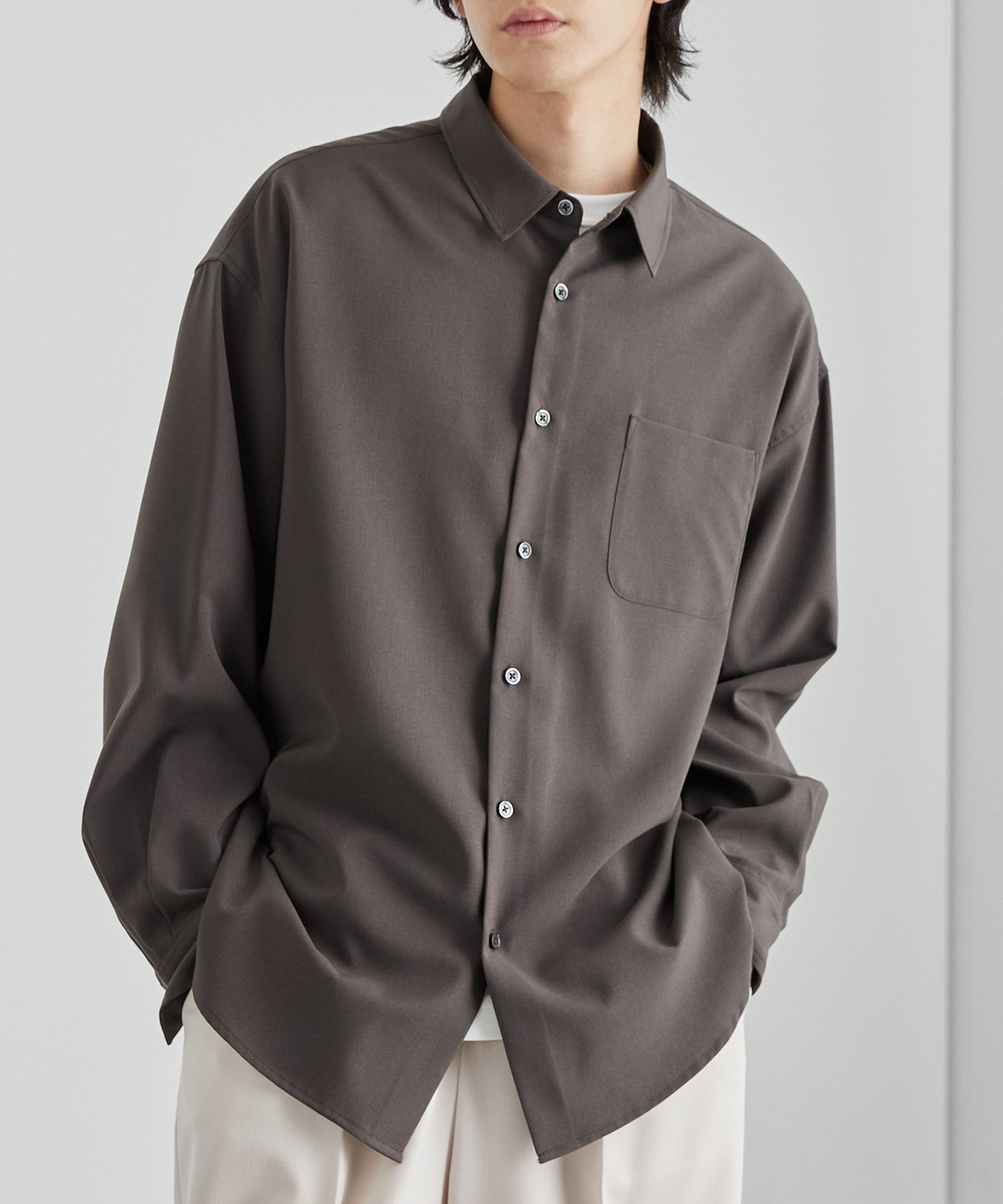 ハイコンフォート フレンチフロント レギュラーカラーシャツ〈UVカット