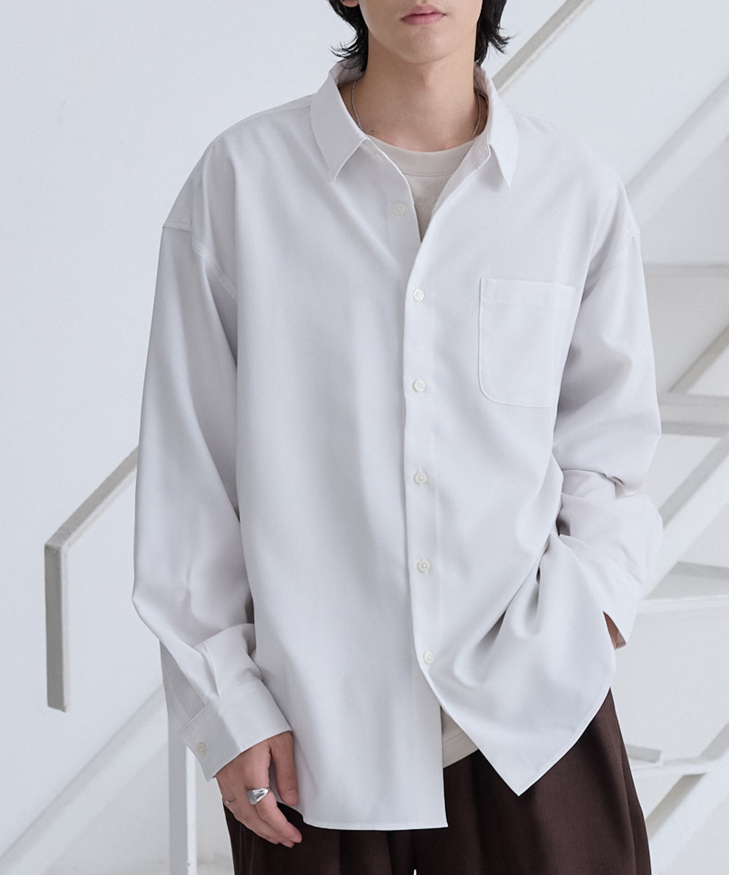 ハイコンフォート フレンチフロント レギュラーカラーシャツ〈UVカット・速乾・イージーケア〉