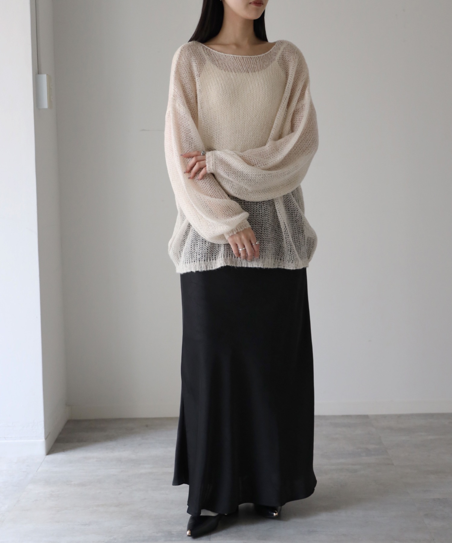 model：164cm. 着用サイズ：FREE