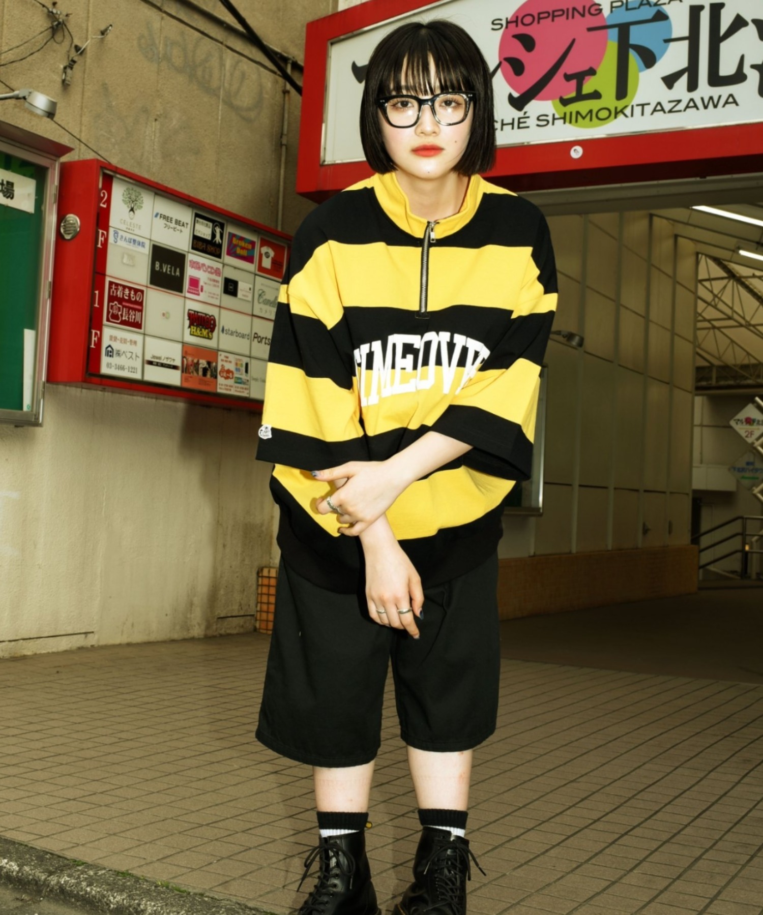エルメスストライプ ボートネック 半袖TシャツSM
