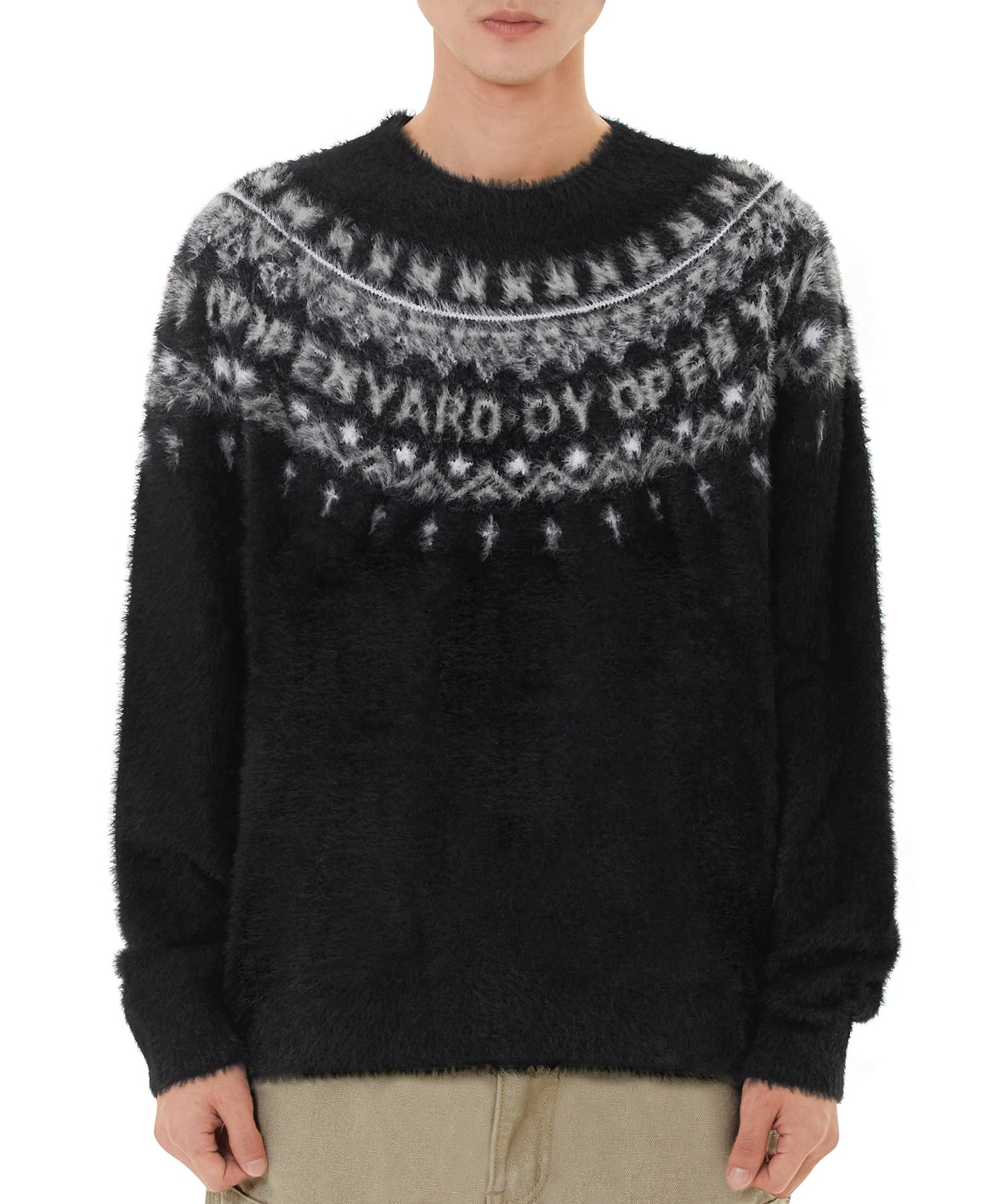 ニット セーター 「OY/オーワイ」 NORDIC LOGO HAIRY KNIT/ノルディックロゴ ヘアリーニット レディース メンズ OY/オーワイ』 NORDIC LOGO HAIRY KNIT/ノルディックロゴ