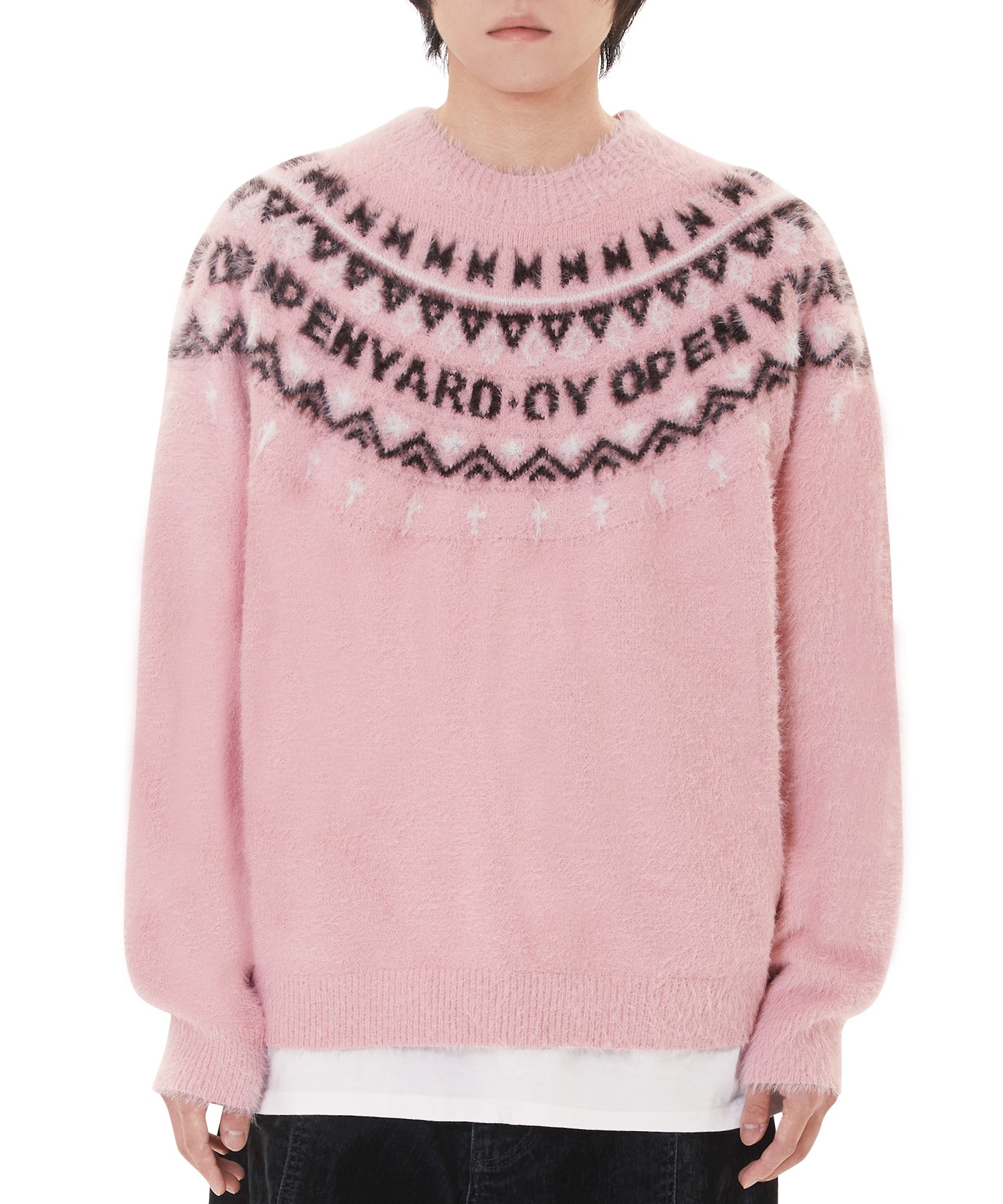 OY/オーワイ』 NORDIC LOGO HAIRY KNIT/ノルディックロゴ ヘアリー