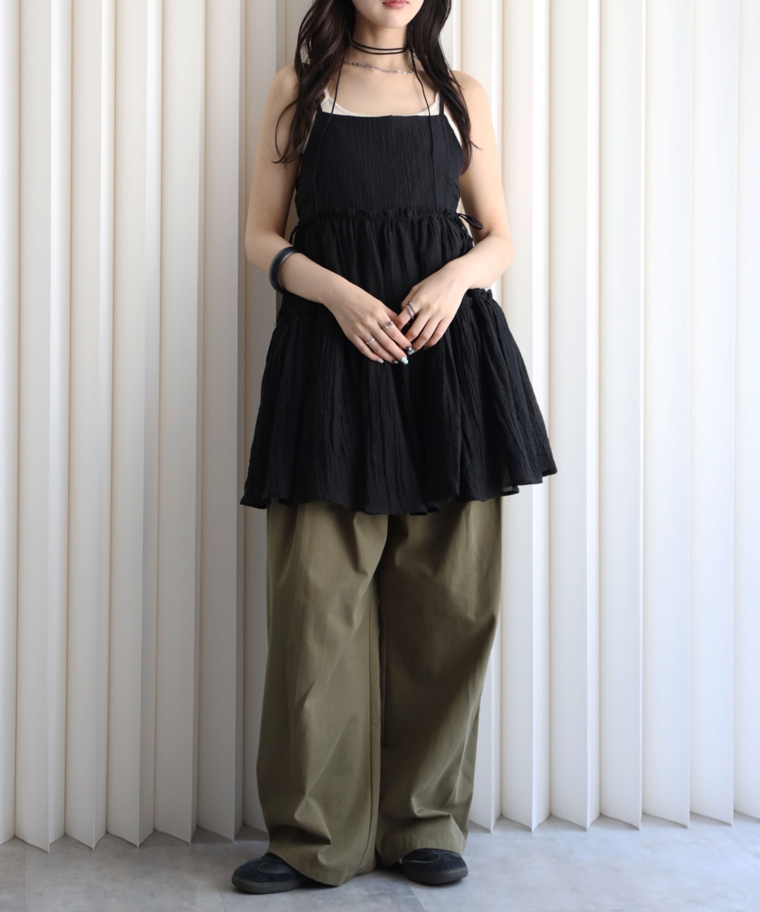 model：164cm. 着用サイズ：FREE