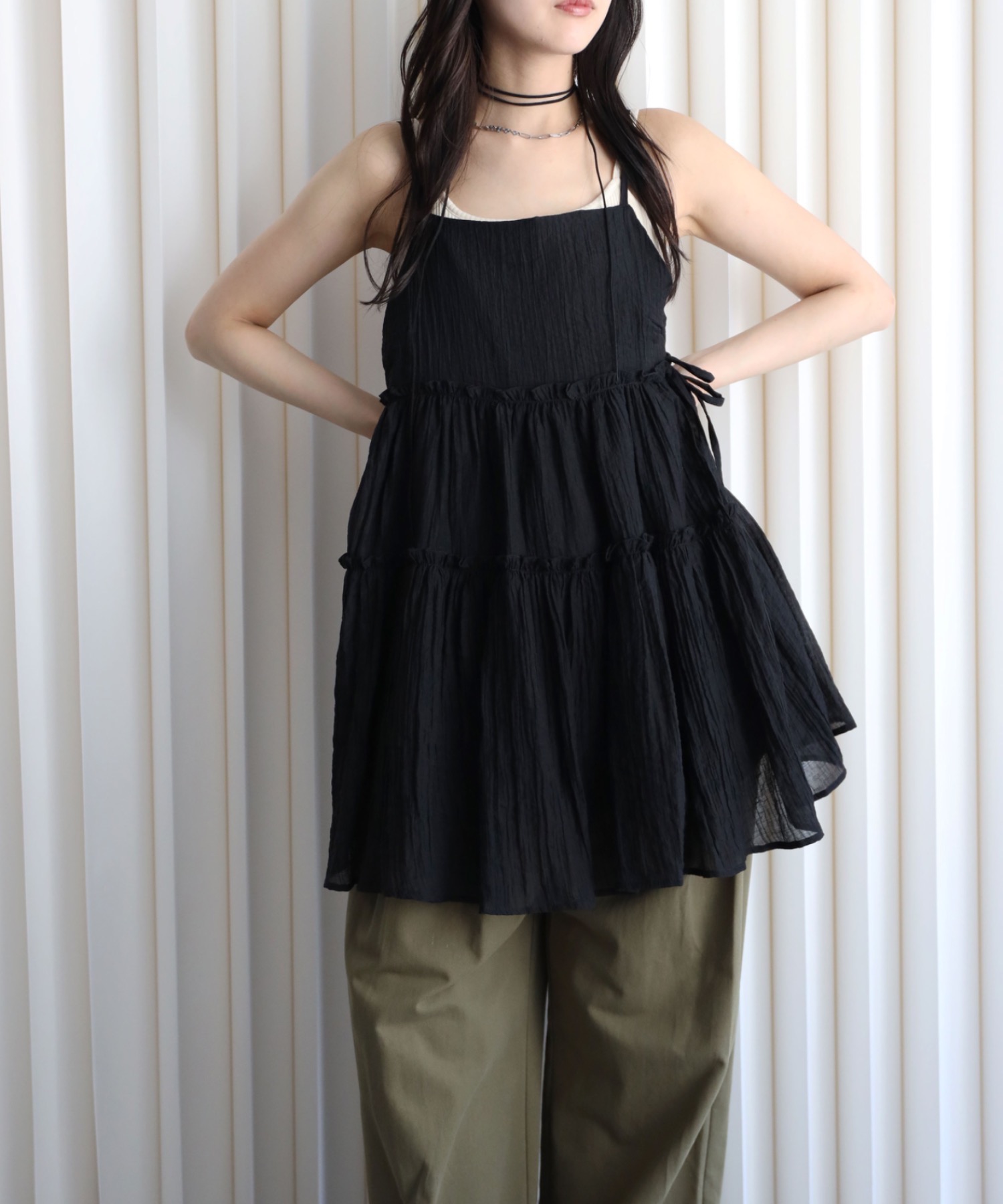 model：164cm. 着用サイズ：FREE
