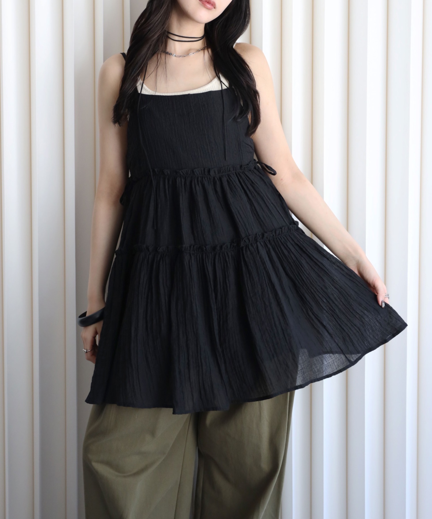 model：164cm. 着用サイズ：FREE