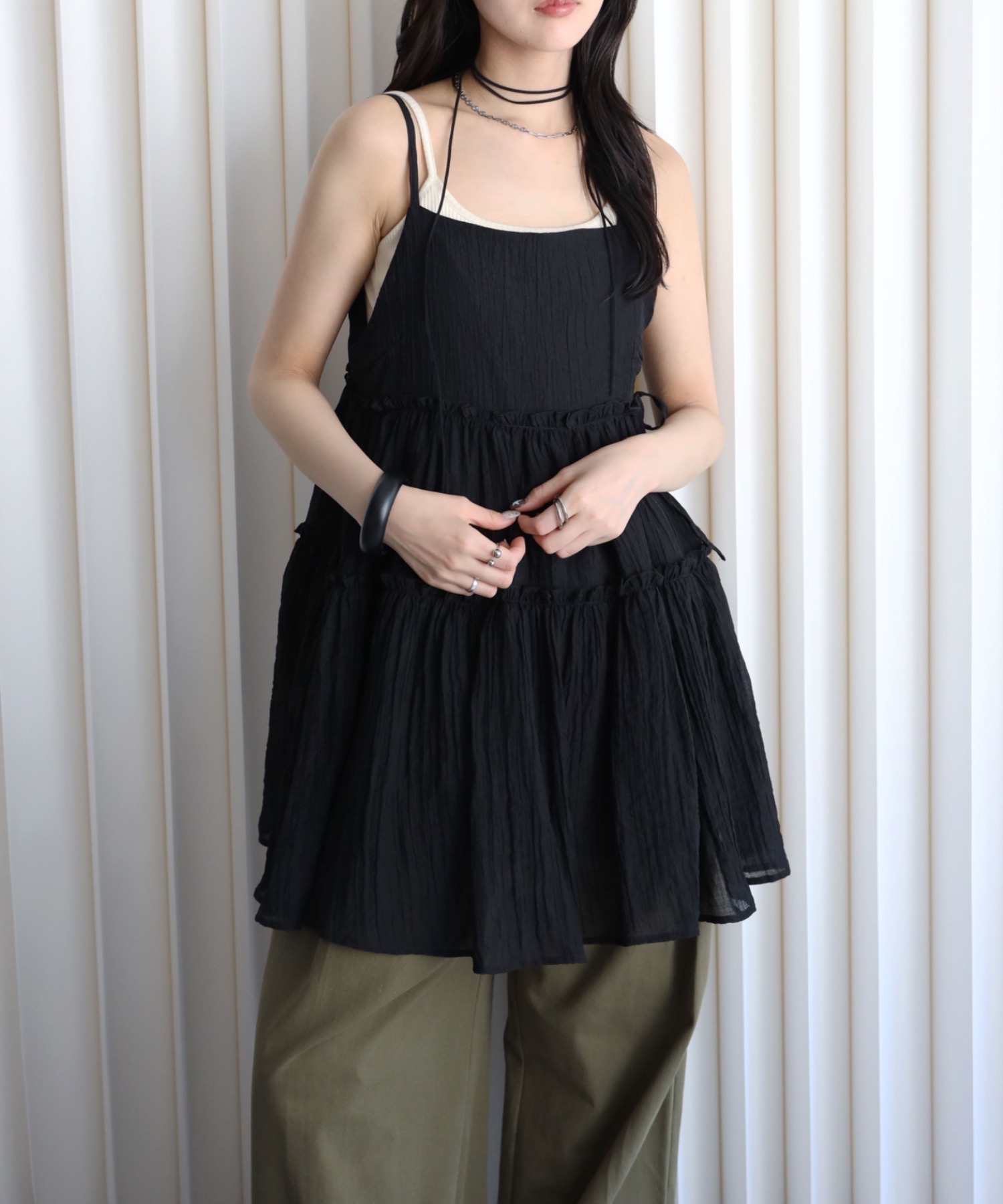 model：164cm. 着用サイズ：FREE