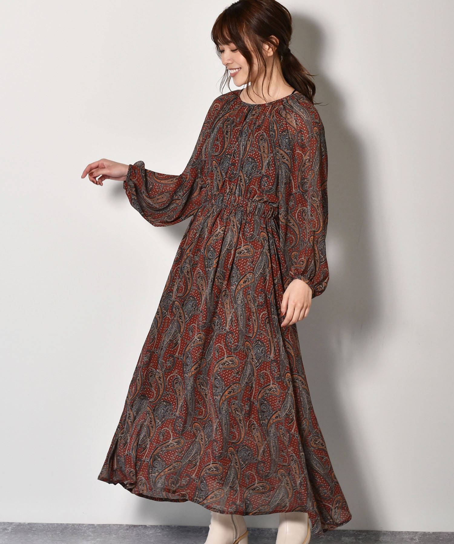 バックオープン柄ワンピース Kivi Retro Girl Online Store レトロガールオンラインストア