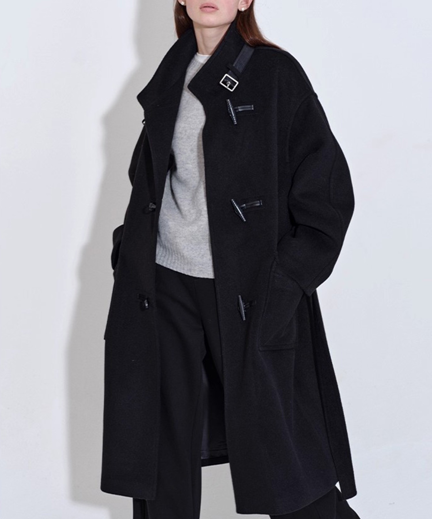 スタンドカラー ウエストベルト付きロングコート FQ25W314【Fano