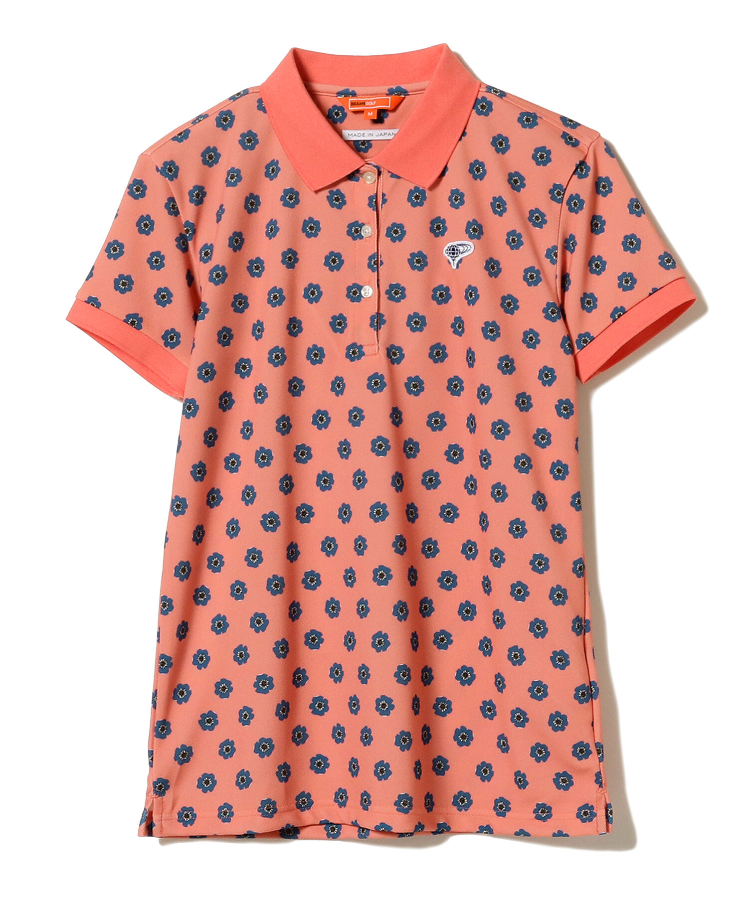 BEAMS 限定価格セール GOLF WOMEN ORANGE 【​限​定​販​売​】 NEW フラワー ポロシャツ LABEL