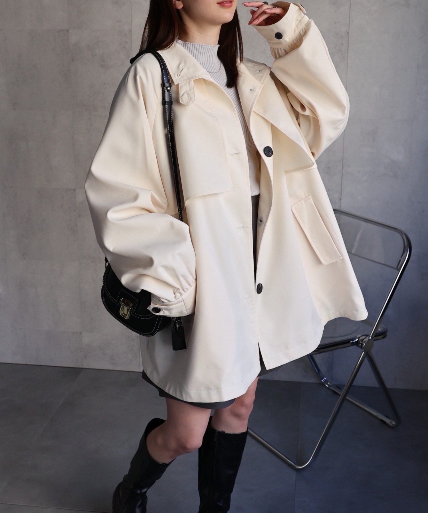 model：162cm 着用サイズ：F