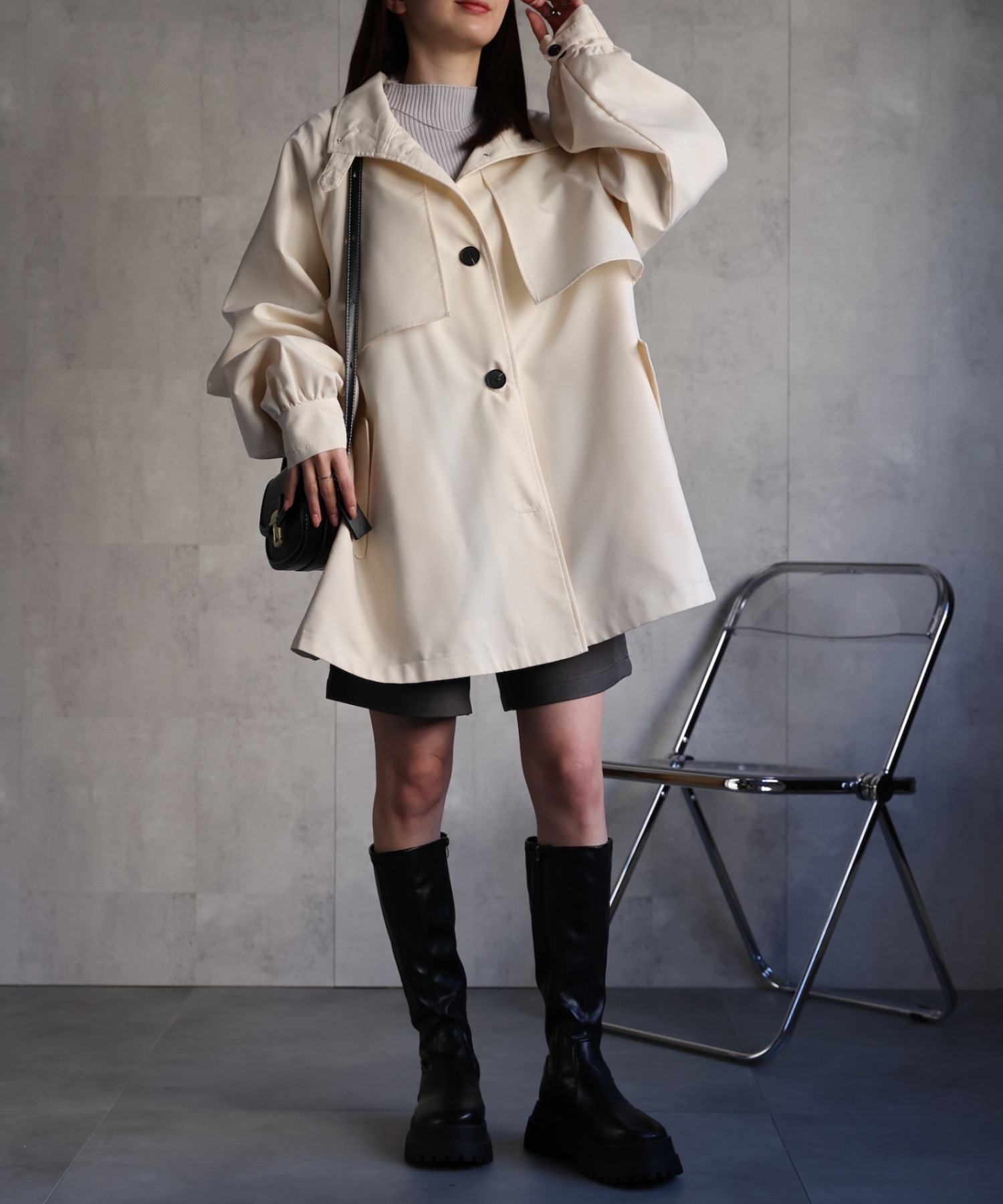 model：162cm 着用サイズ：F