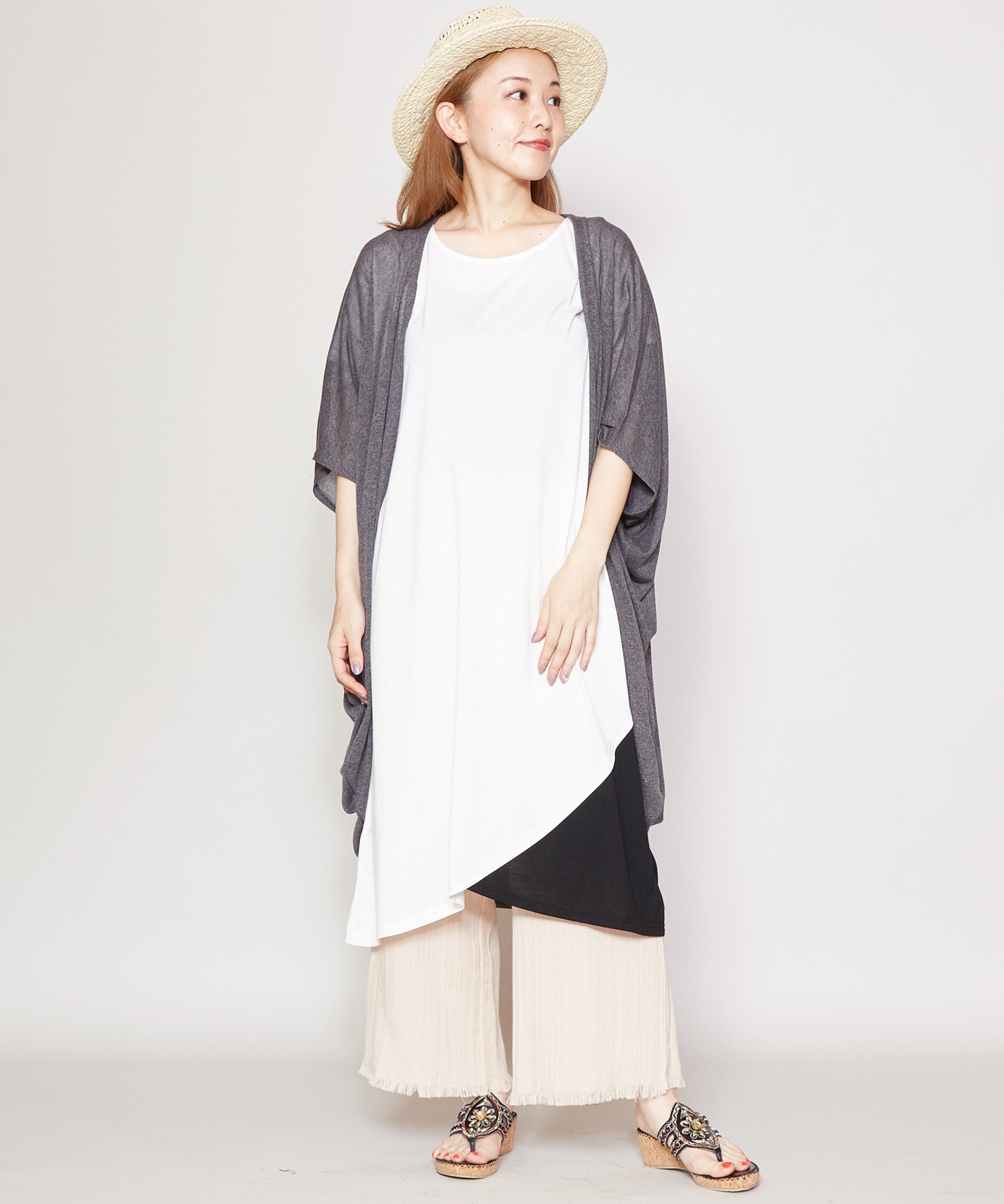 チャイハネ Yul 正規販売店 プレーンロングカーデ 2点セット ワンピース