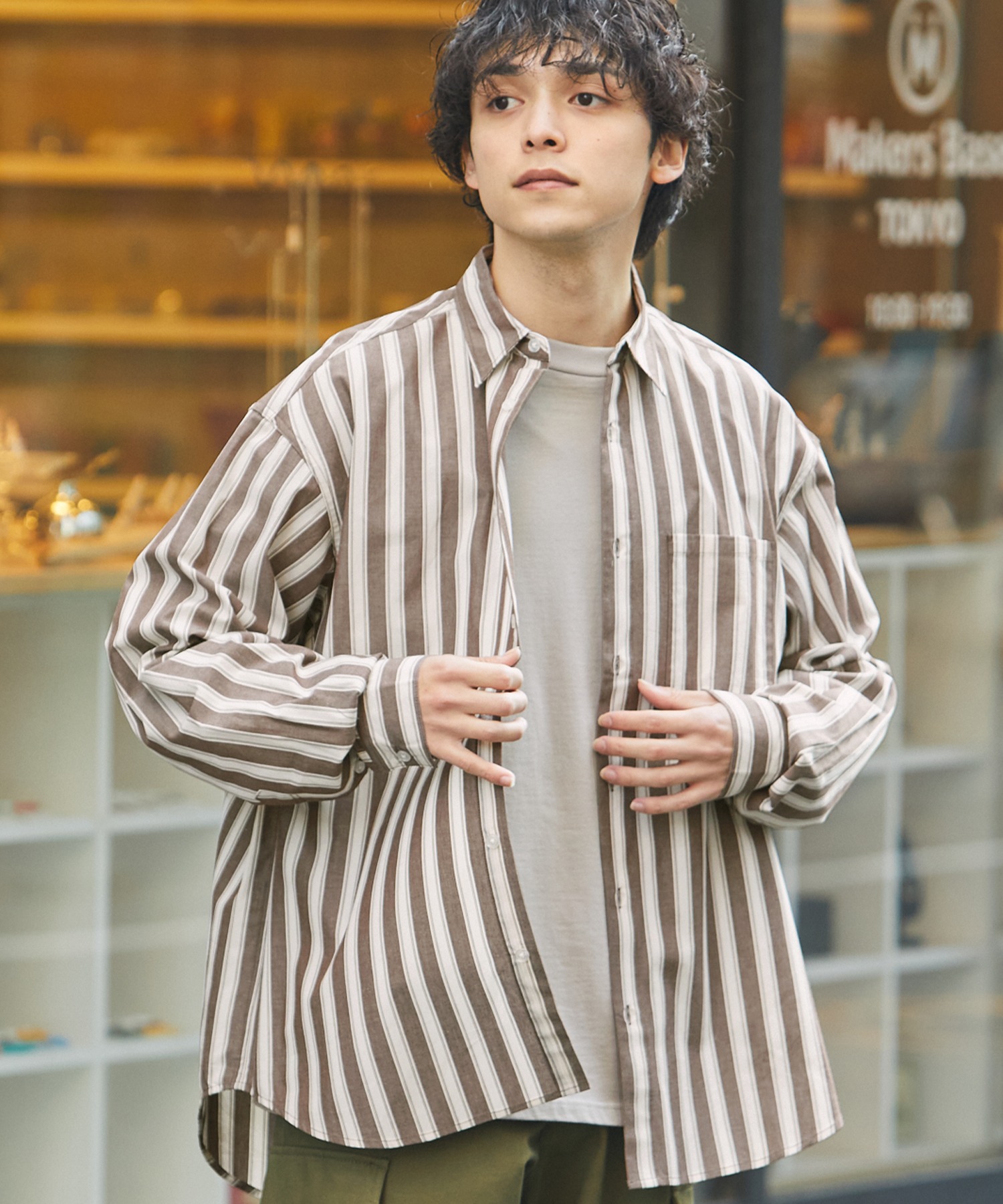 【別注】 ＜allery＞ shirt　コットン100％　ブロードシャツ