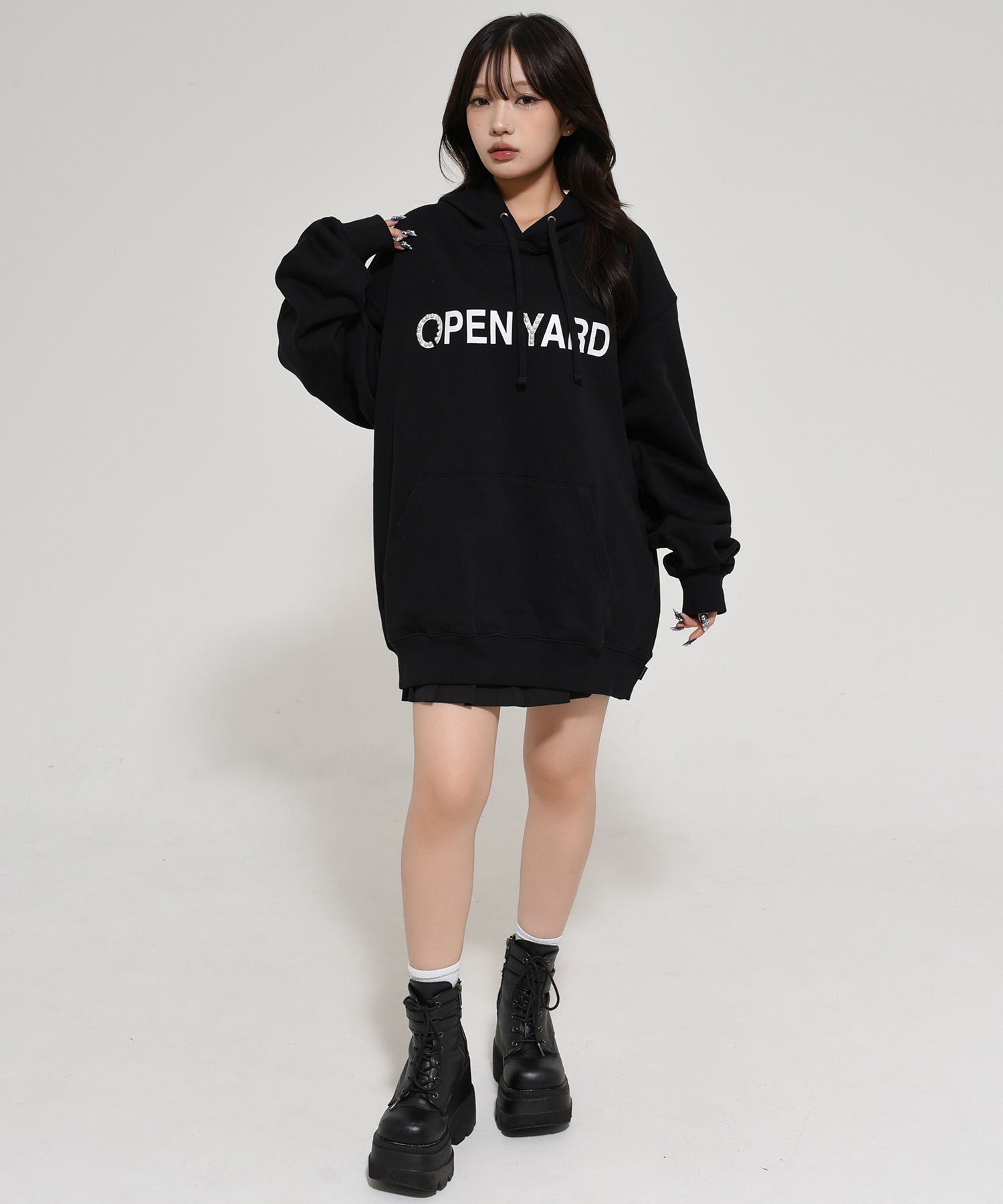 OY/オーワイ』 PEARL STUD LOGO HOODIE/パールスタッド ロゴ