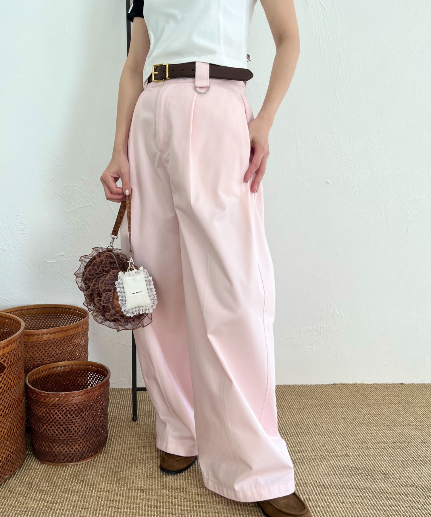 注文 Dickies×LILYBROWNステッチワークタックバギーパンツ Dickies