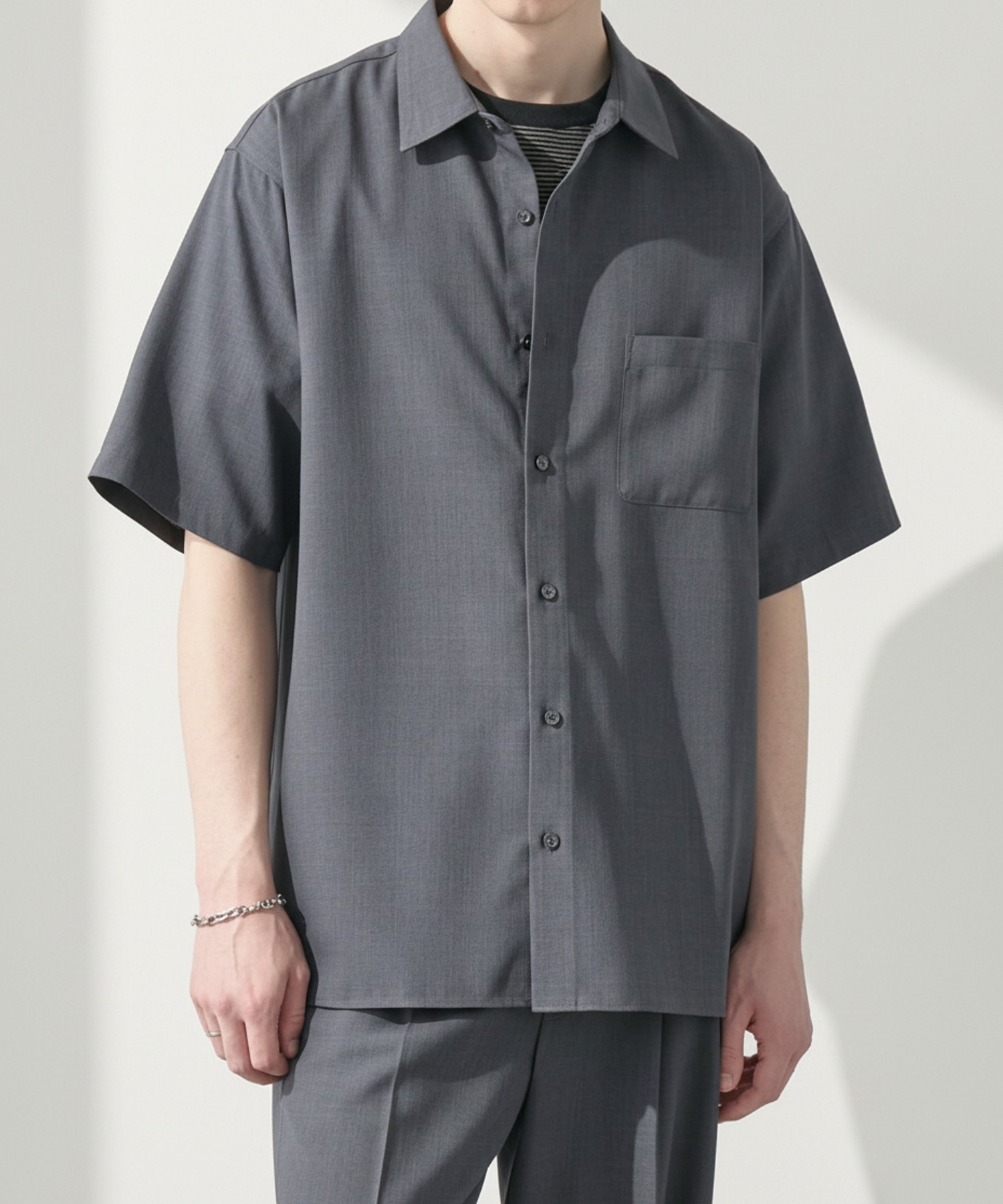 EASENCE】ハイツイステッドツイル ドライタッチ レギュラーカラー半袖