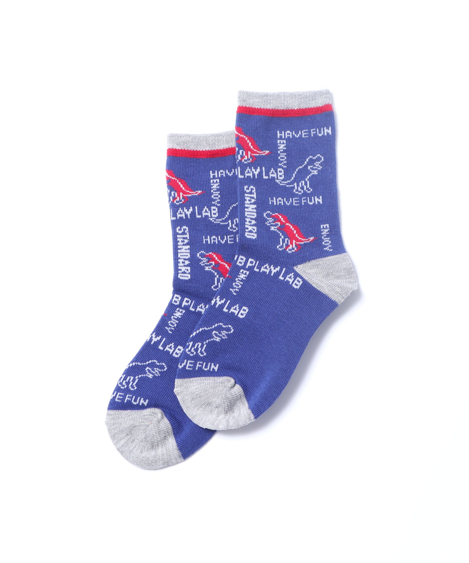 恐竜柄とロゴのクルーソックス Hydeparkcats Org