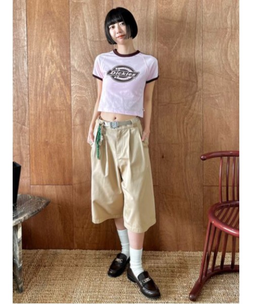 【Dickies×LILYBROWN】ベルテッドトチノハーフパンツ Dickies×LILYBROWN】ベルテッドトチノハーフパンツ リリー