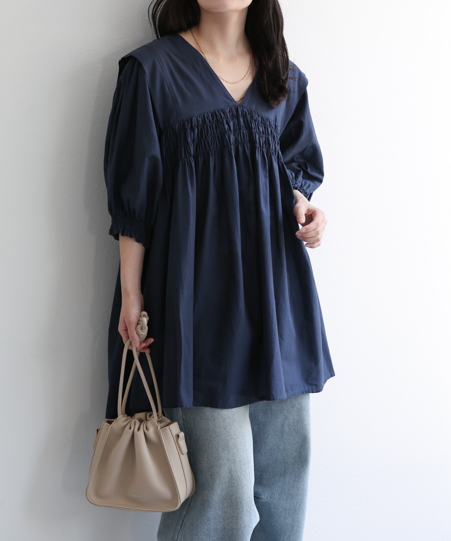 model：156cm 着用サイズ：M