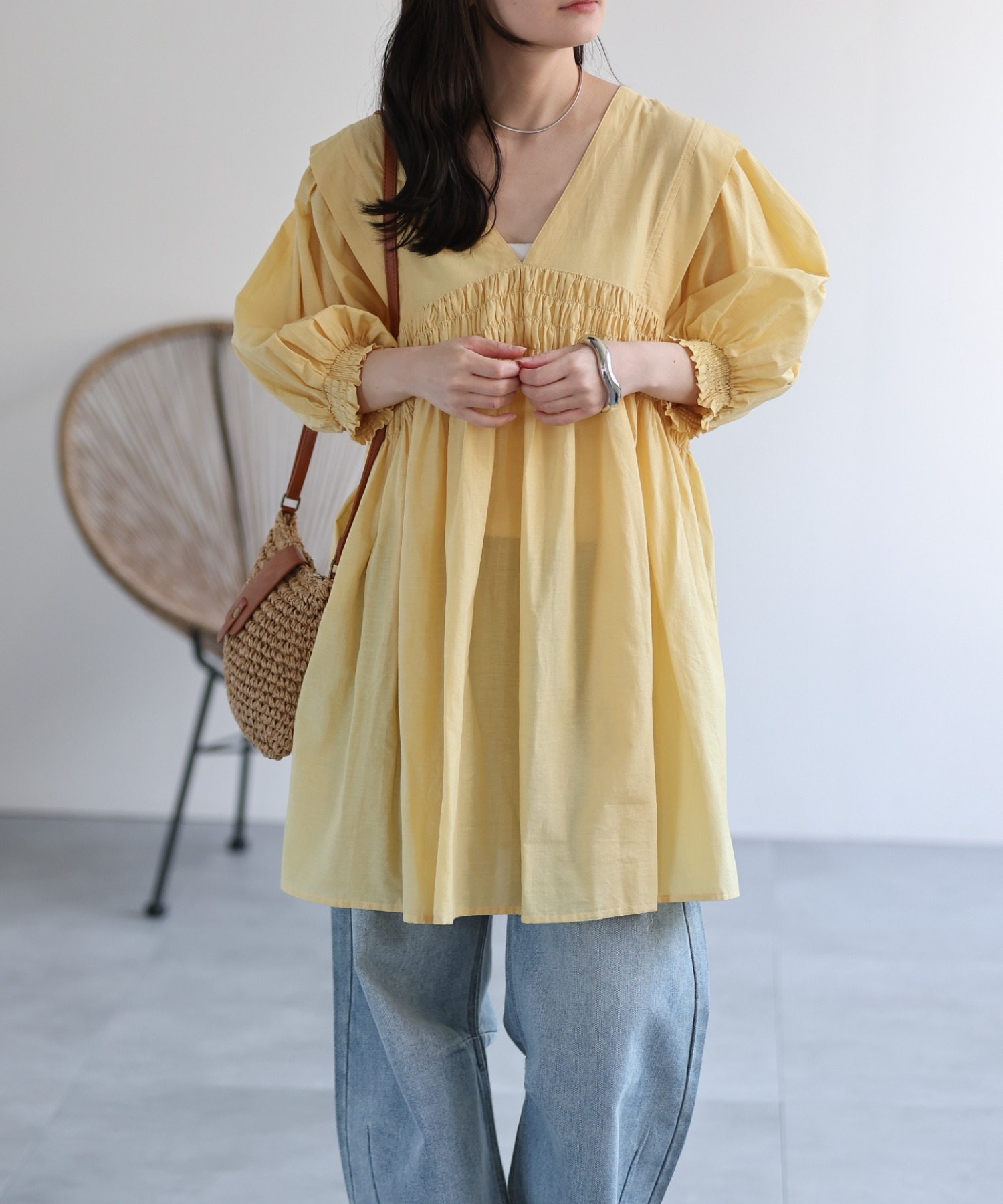 model：156cm 着用サイズ：M