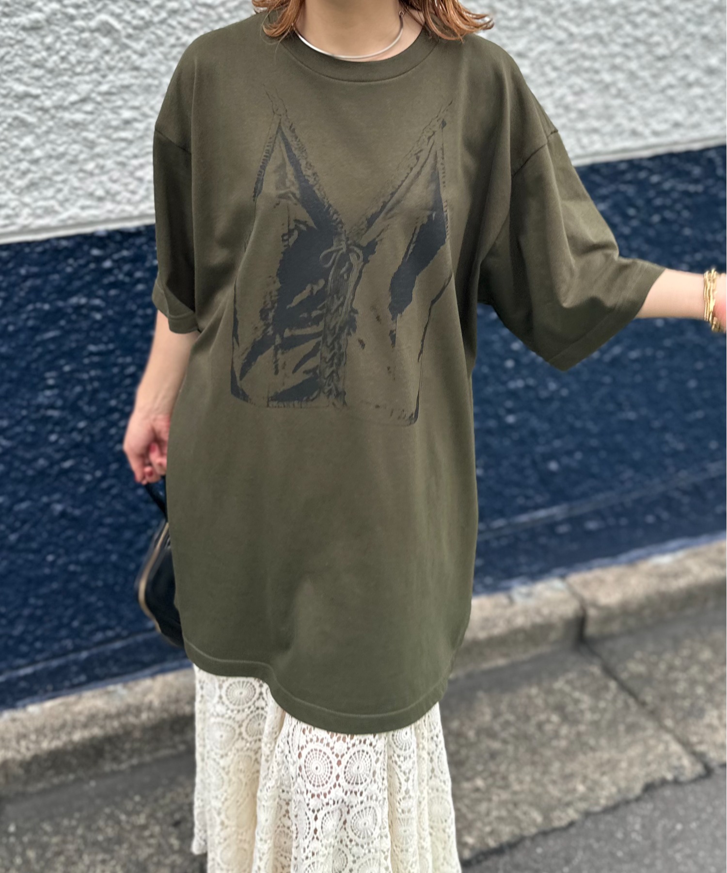 カーキ
model:154cm 着用サイズ:Lサイズ