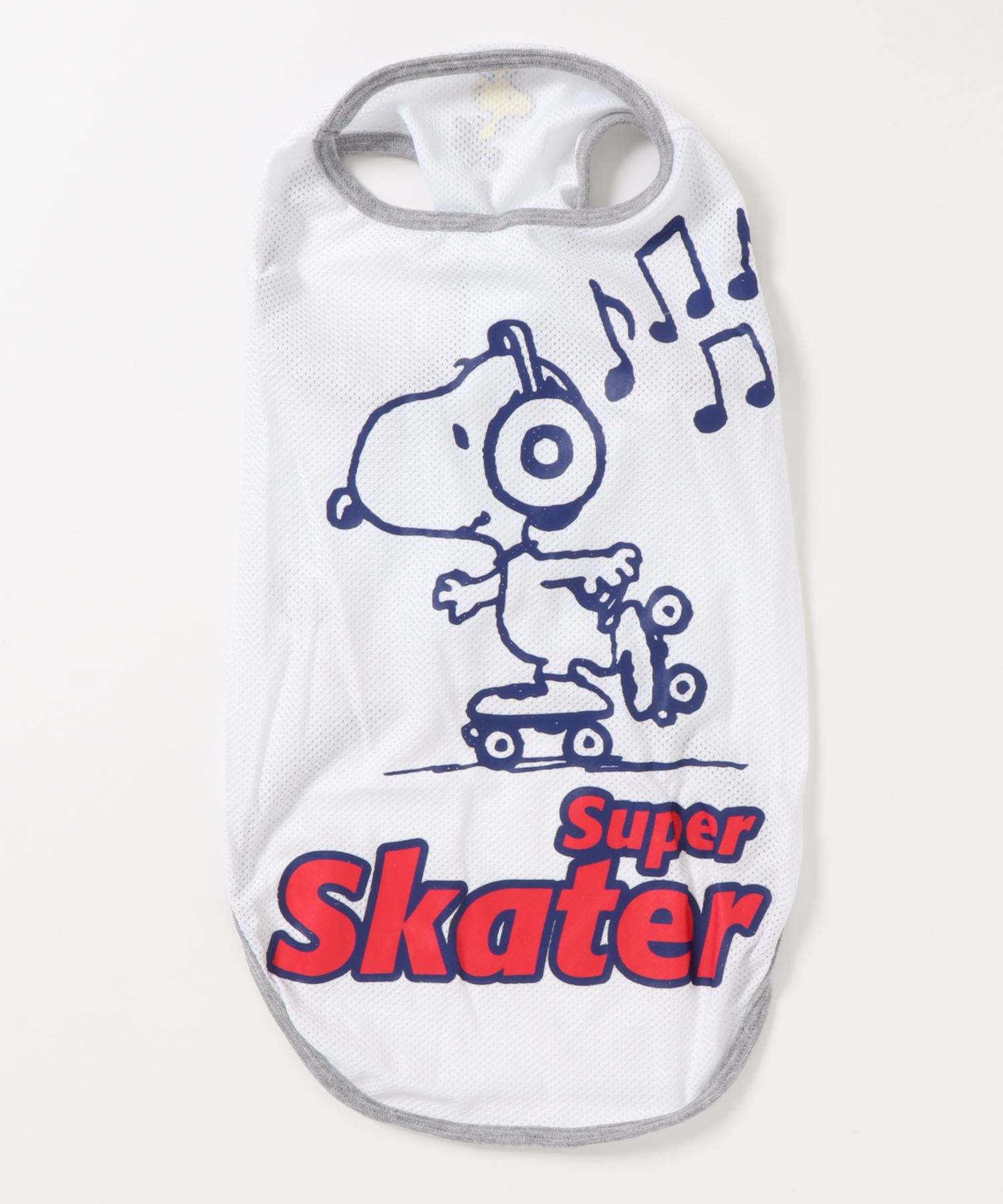 Peanuts ピーナッツ Snoopy スヌーピースケーターメッシュタンク 中型犬 大型犬 グレー 犬服 ペットウェア ペット用品