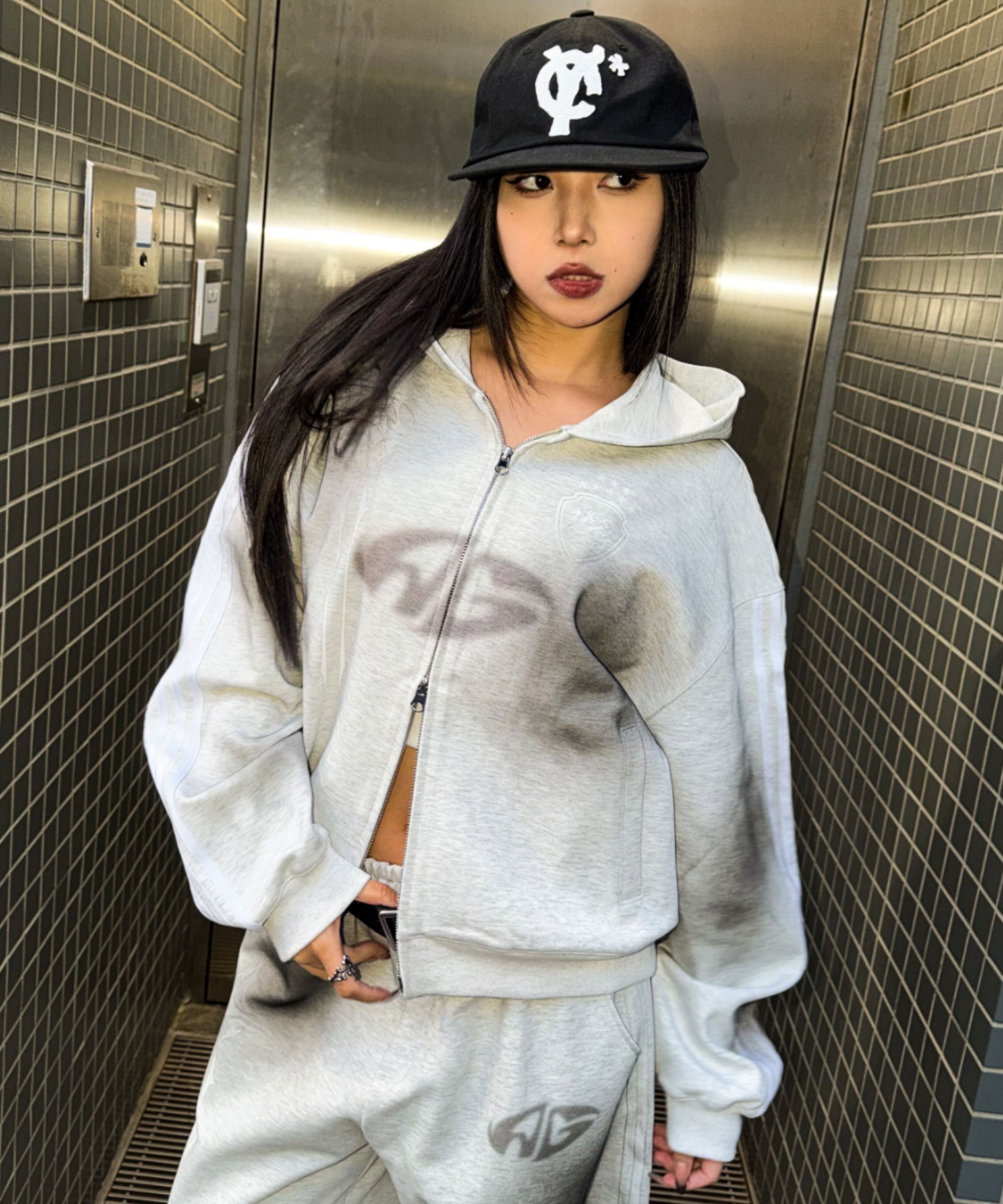 A'GEM/9 × .kom 『A'GEM/エージェム』加工ラインジップパーカー A'gem