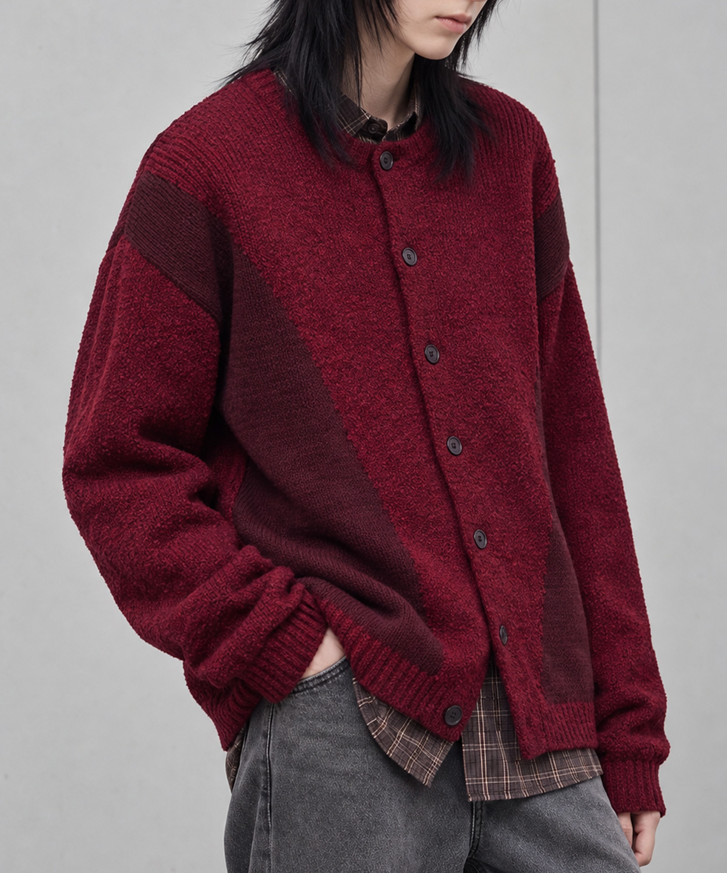 Alfred Alex】Geometric Pattern Cardigan / ジオメトリック柄