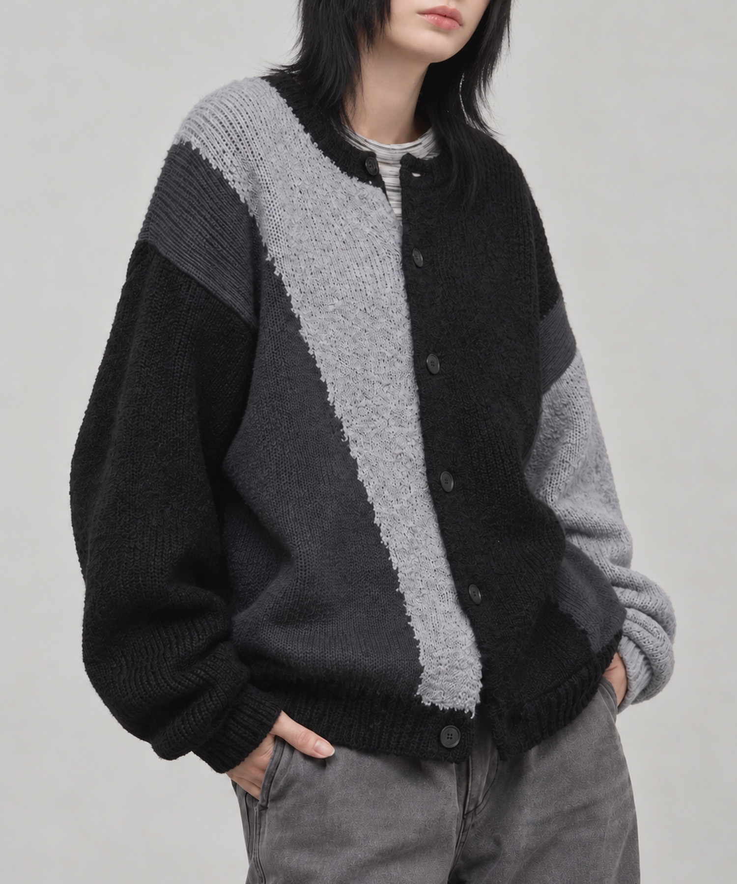 Alfred Alex】Geometric Pattern Cardigan / ジオメトリック柄
