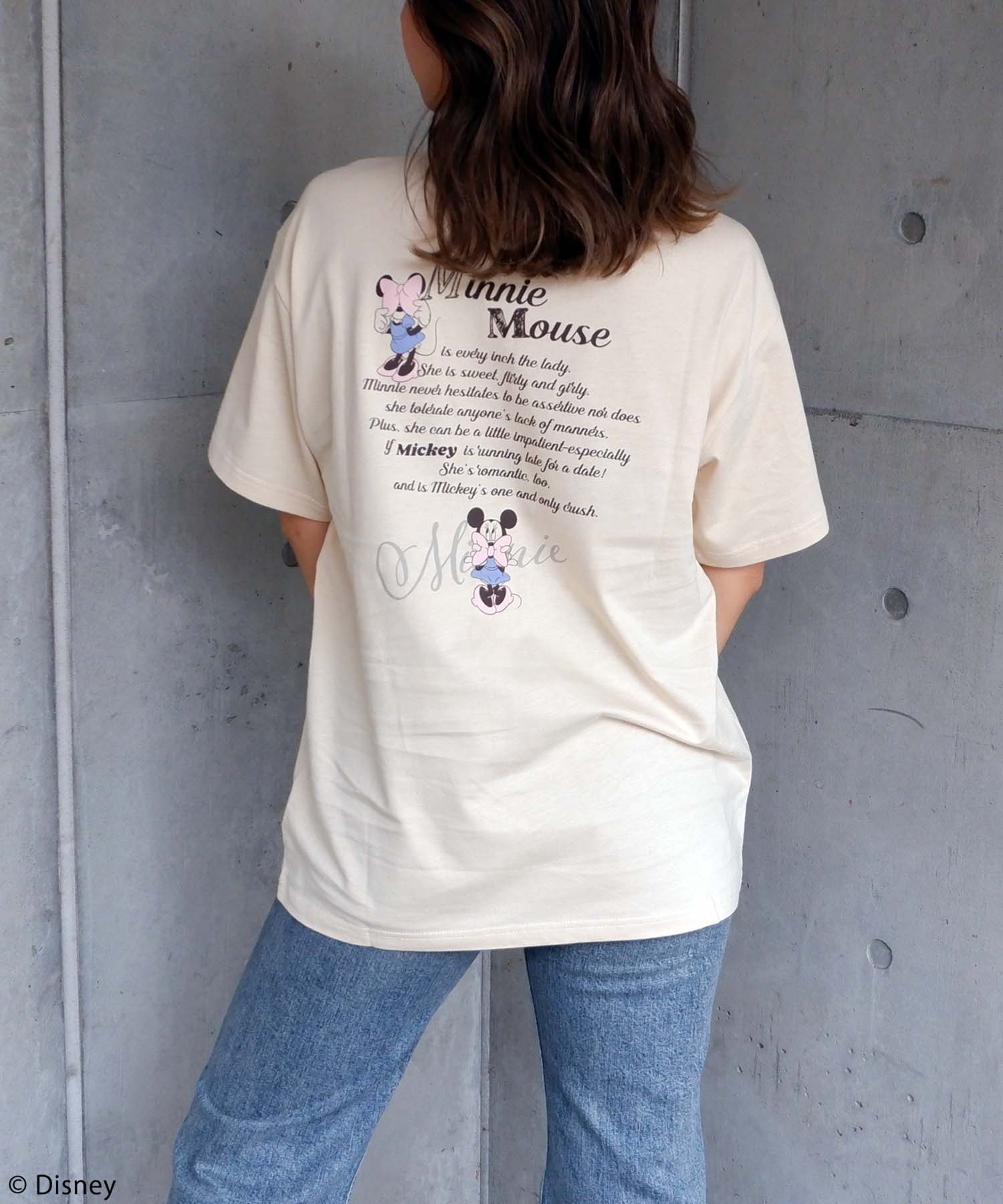 【Disney/ディズニー/ミニーマウス】メッセージTシャツ