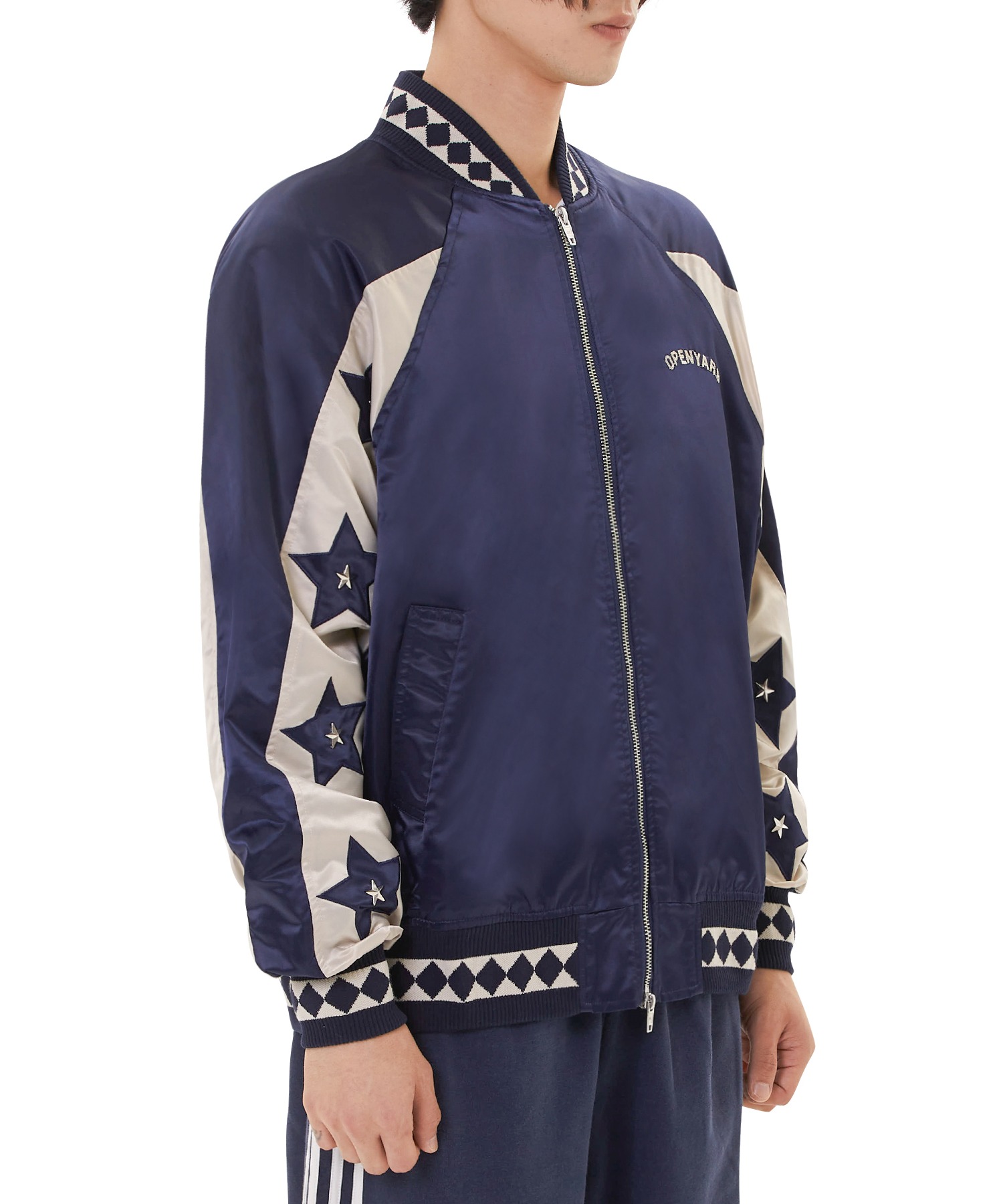 OY/オーワイ』 STAR LEATHER PATCH STUD JACKET /スターパッチ